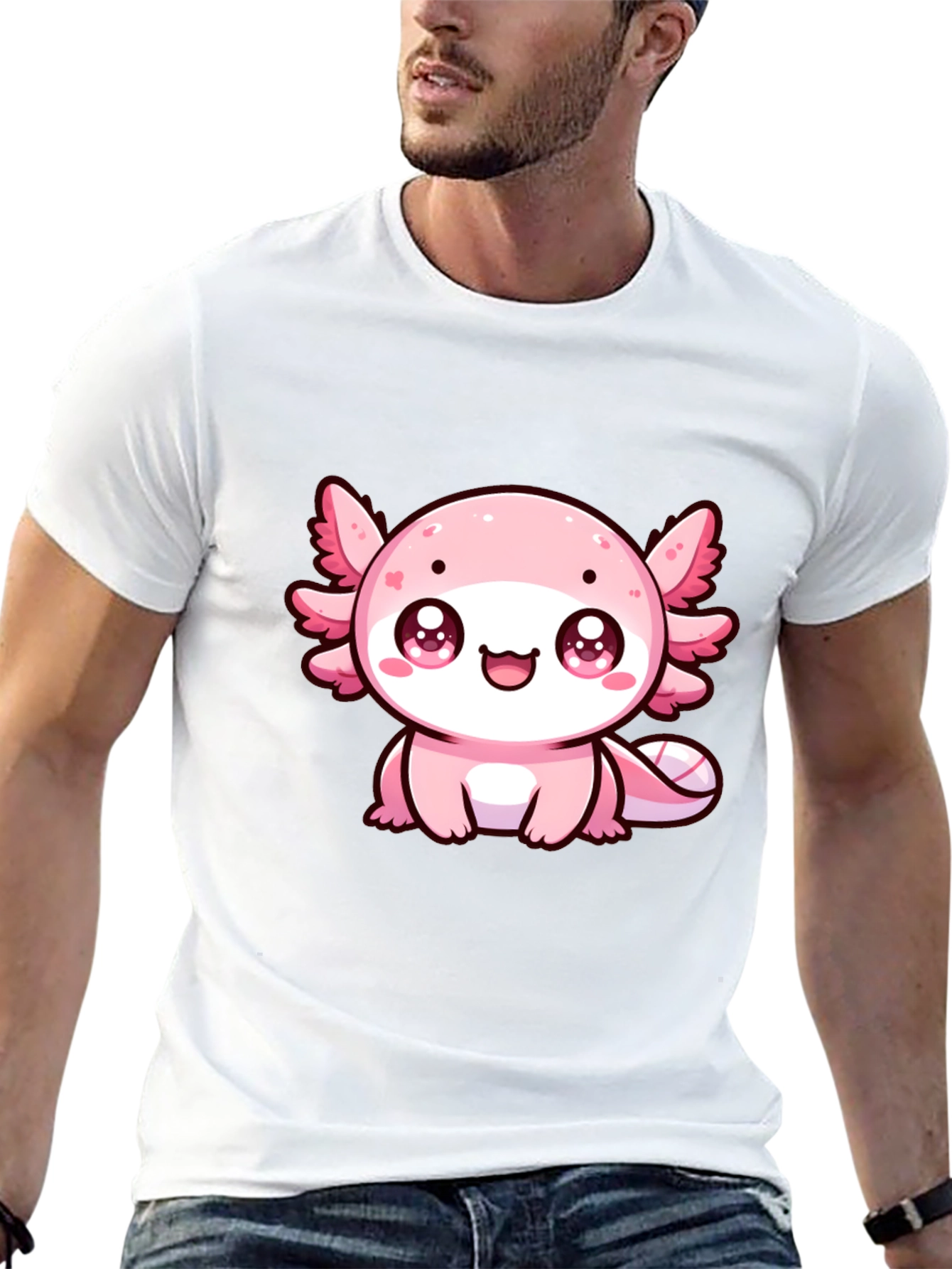 Cute Axolotl Graphic Tee - Black T-Shirt