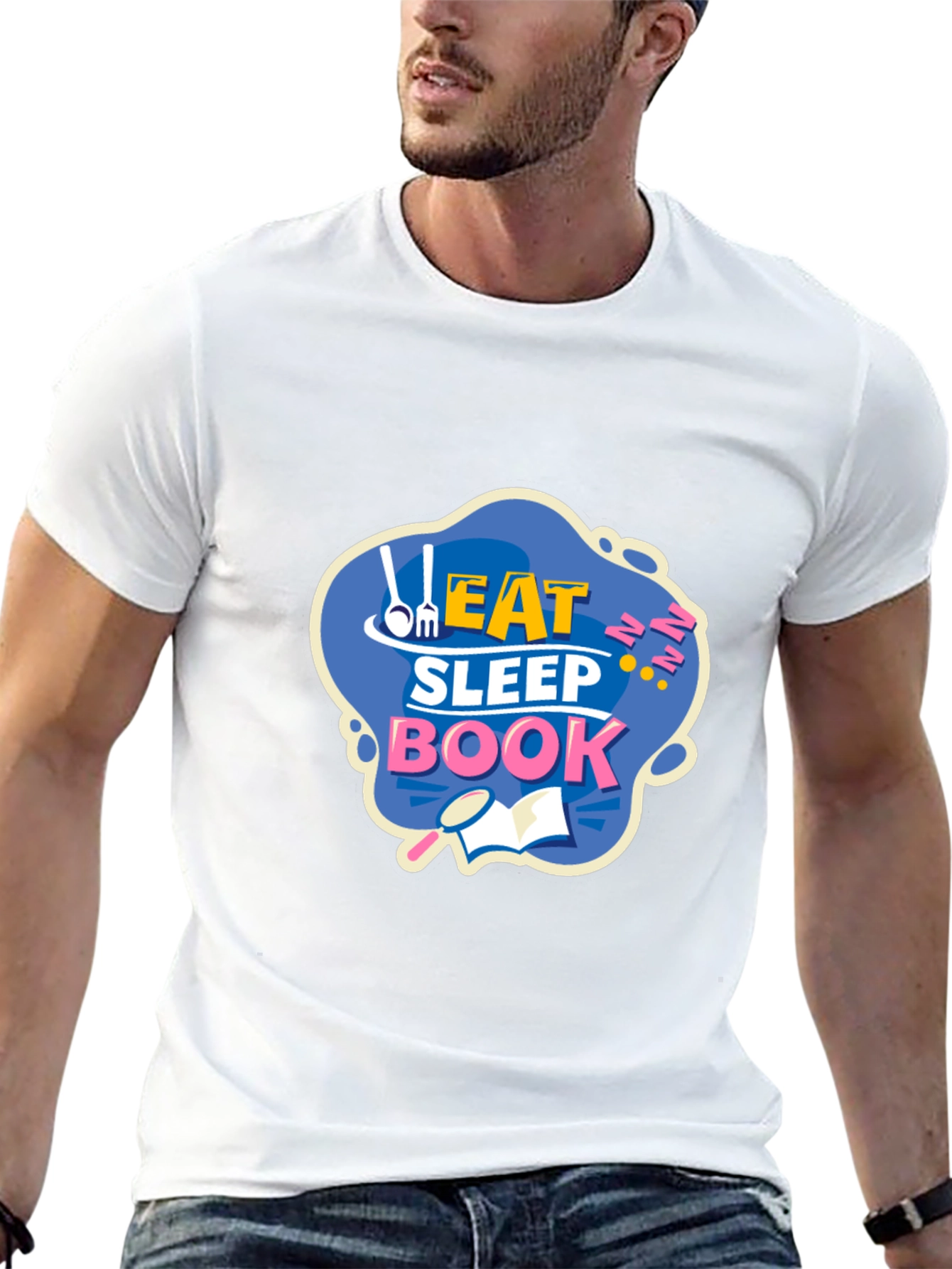 Eat Sleep Book T-Shirt - Funny Reader Tee