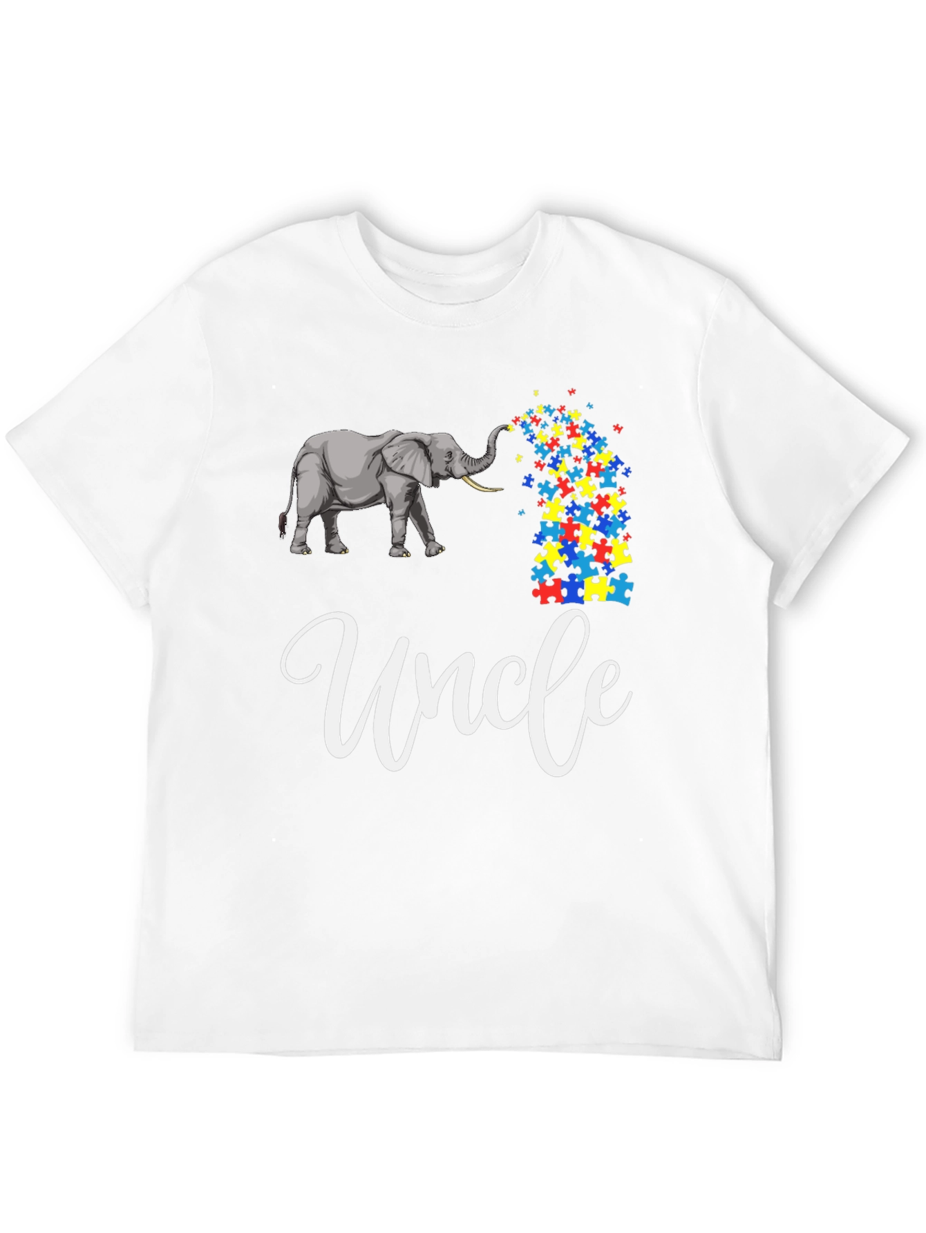 Autism Awareness Elephant Uncle T-Shirt