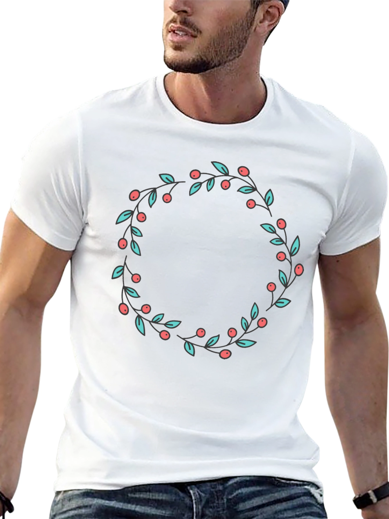 Berry Wreath Graphic Tee - Classic Fit