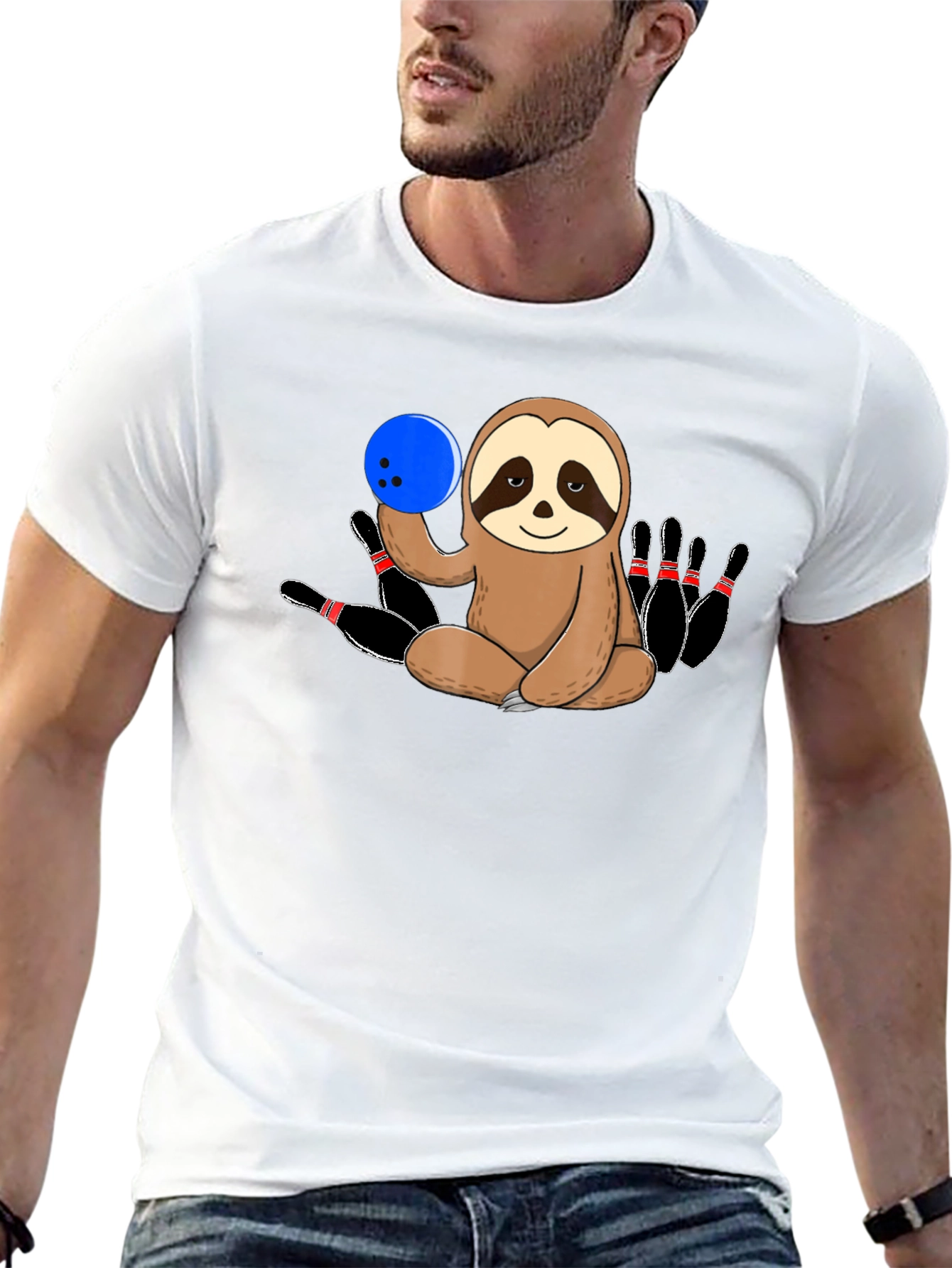 Sloth Bowling T-Shirt Funny Bowling Pin Tee