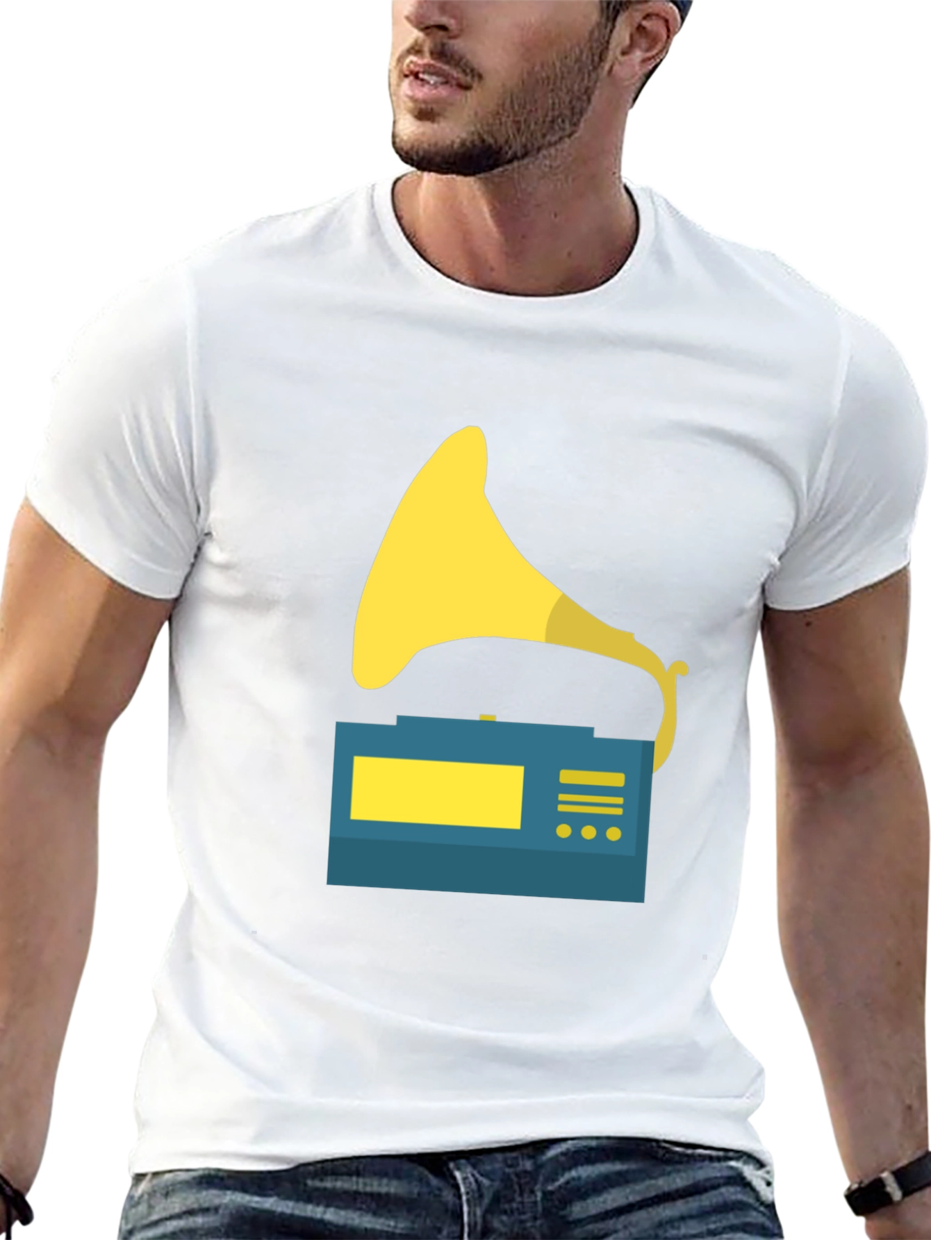 Retro Record Player Graphic T-Shirt