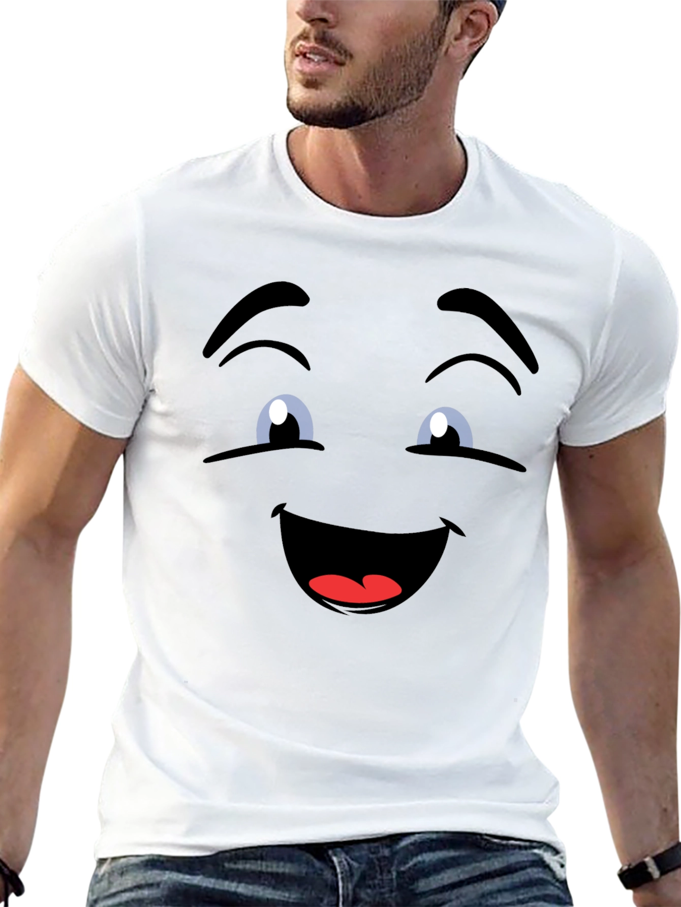 Funny Face Graphic Black T-Shirt