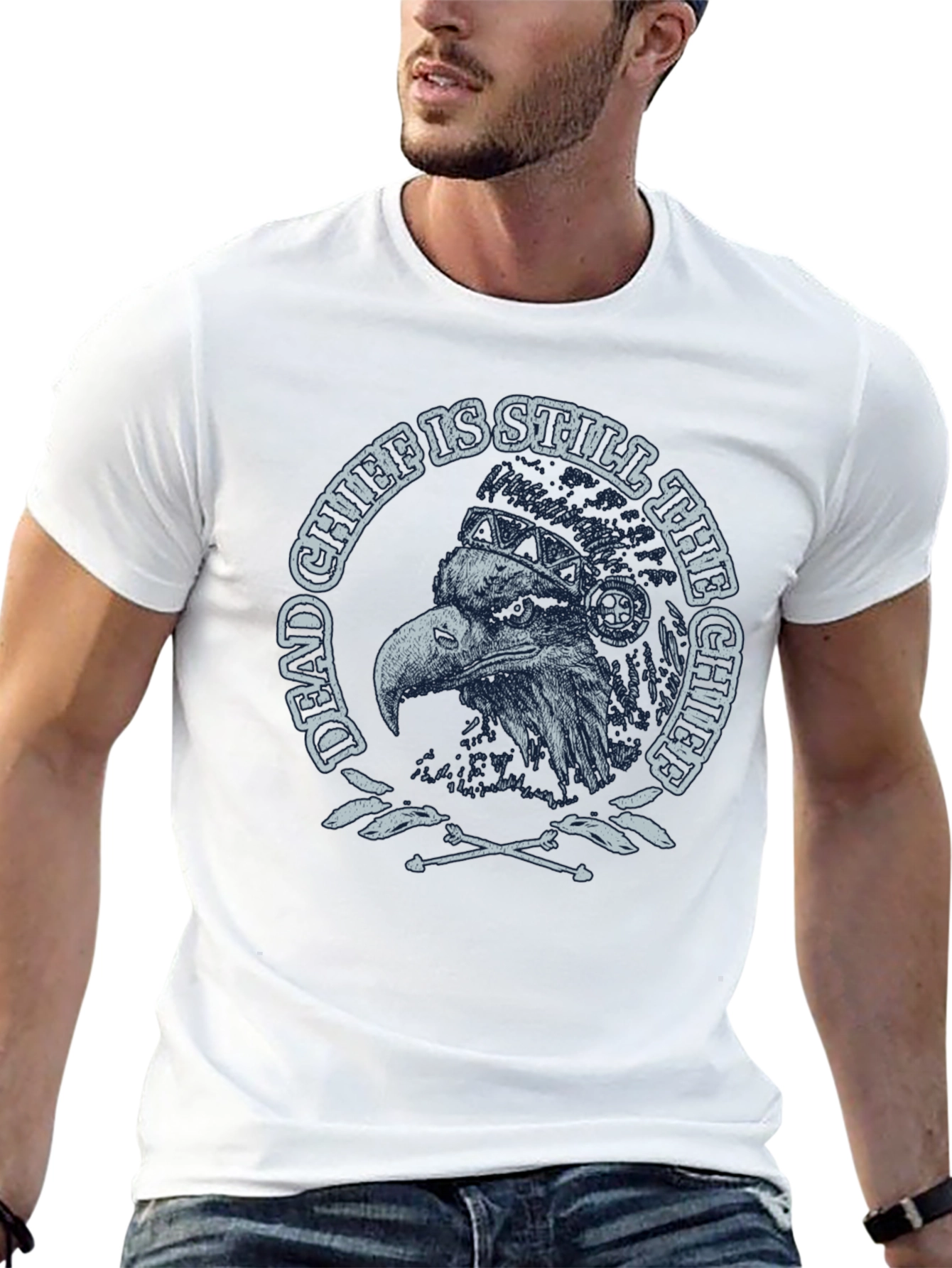 Dead Chief Eagle Graphic Tee - Black Cotton T-Shirt