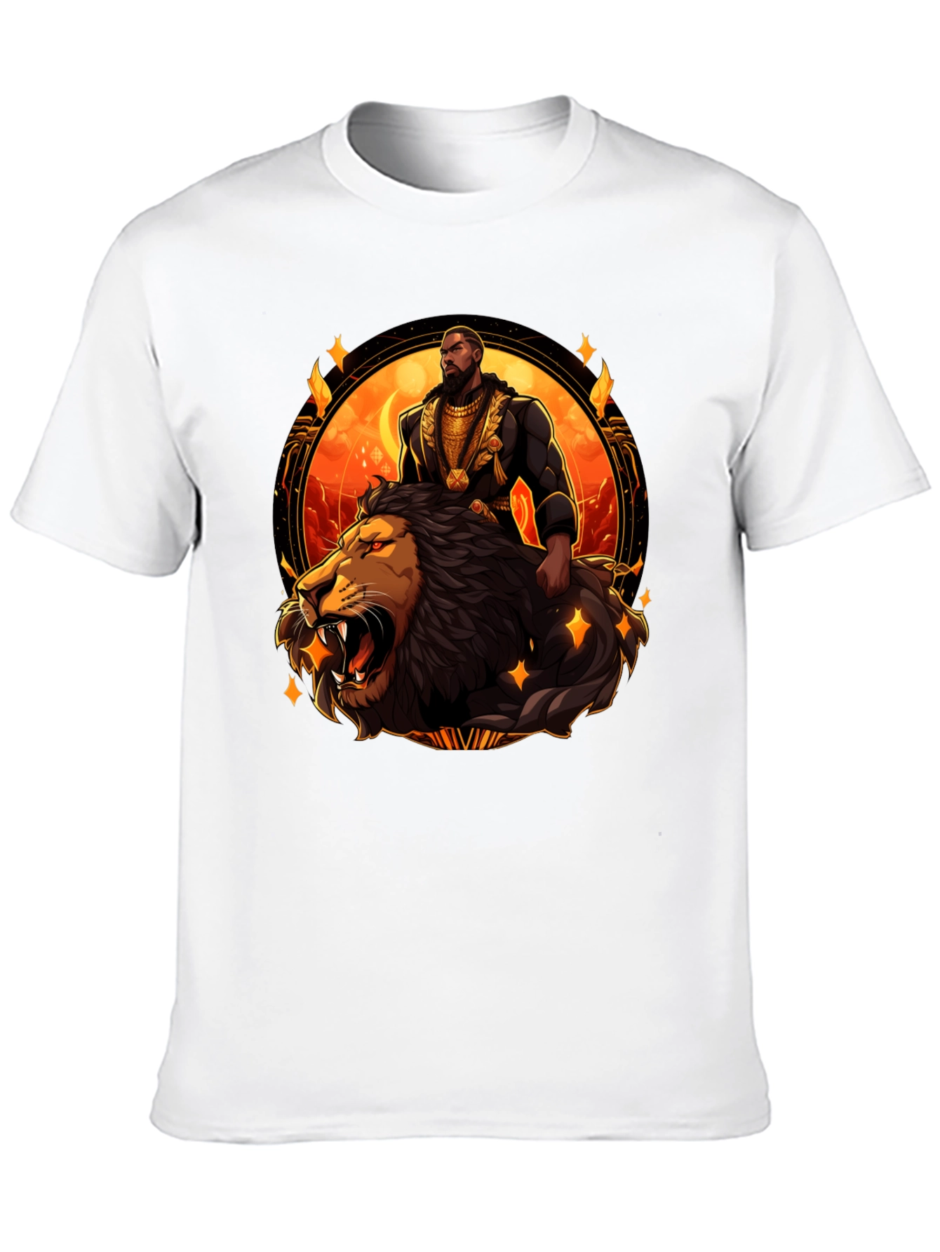 King and Lion Graphic T-Shirt - Black
