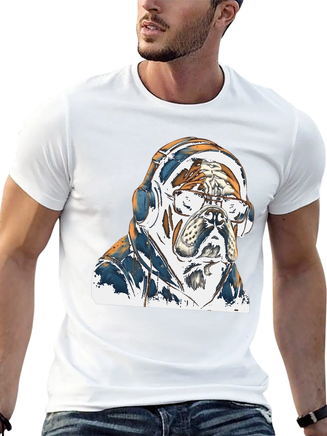 Bulldog DJ Graphic Tee - Cool & Stylish