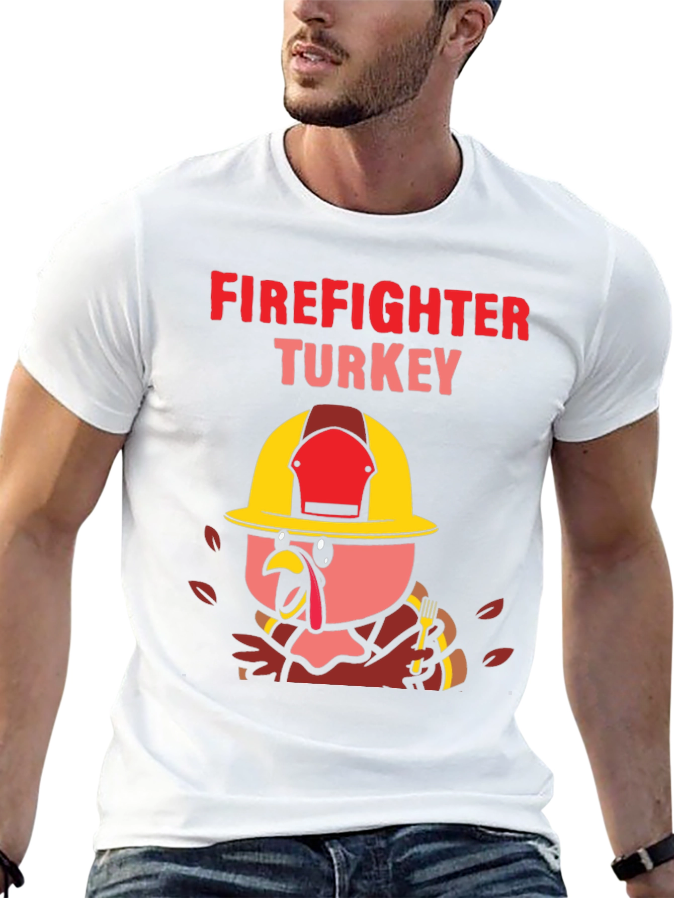 Firefighter Turkey Thanksgiving T-Shirt