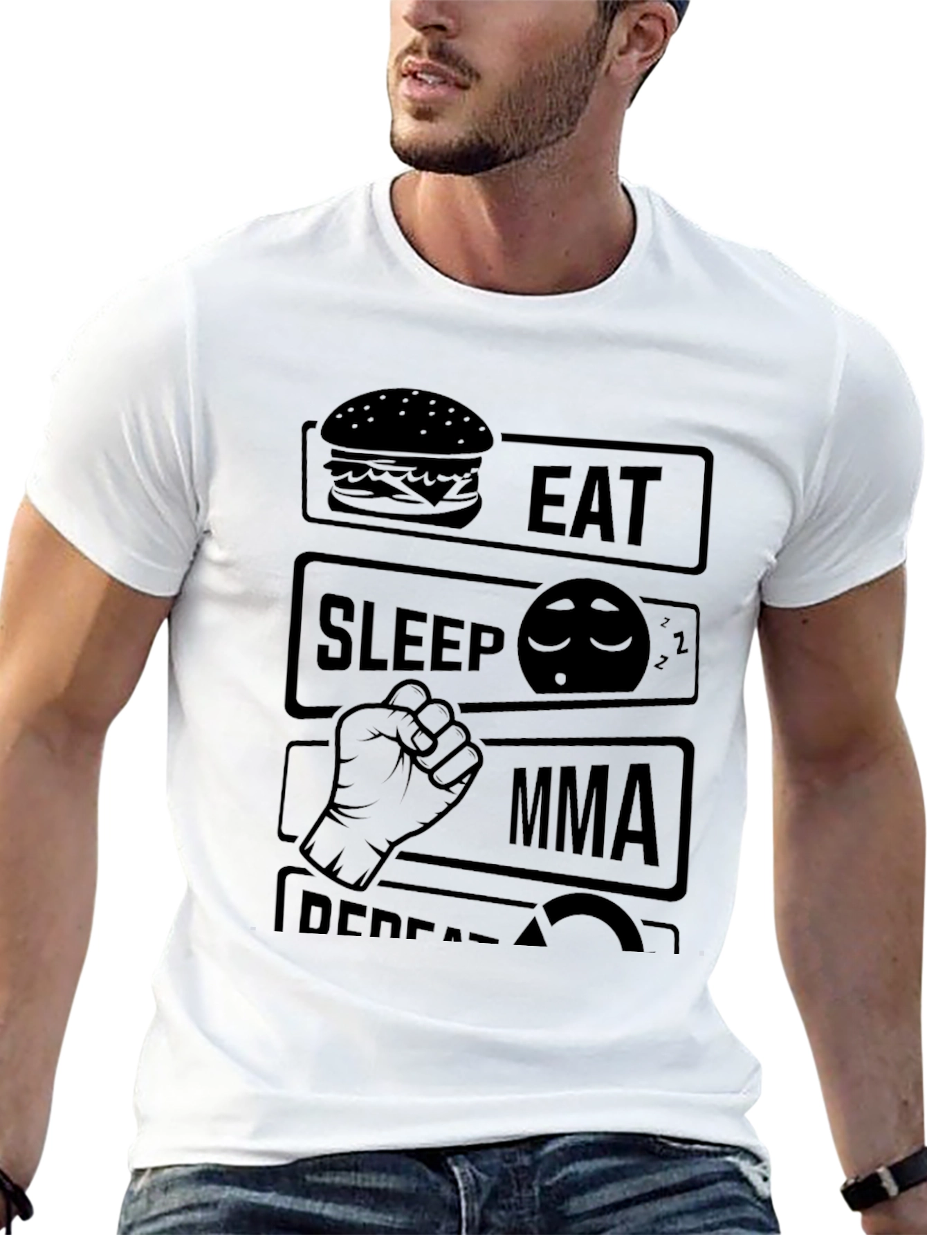 Eat Sleep MMA Repeat Black T-Shirt