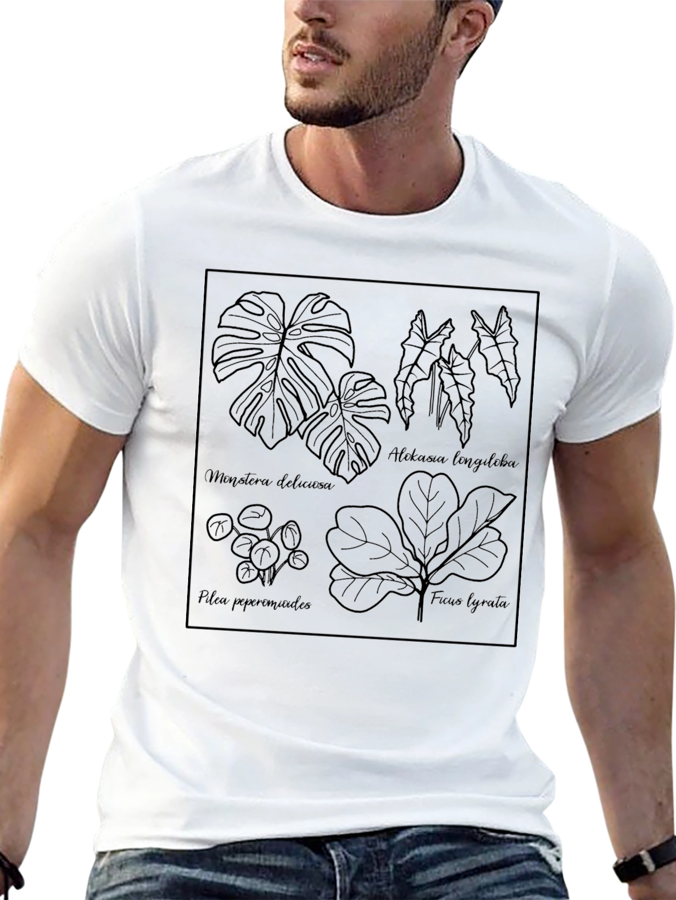 Botanical Plant Print Tee - Stylish Nature Lover T-Shirt