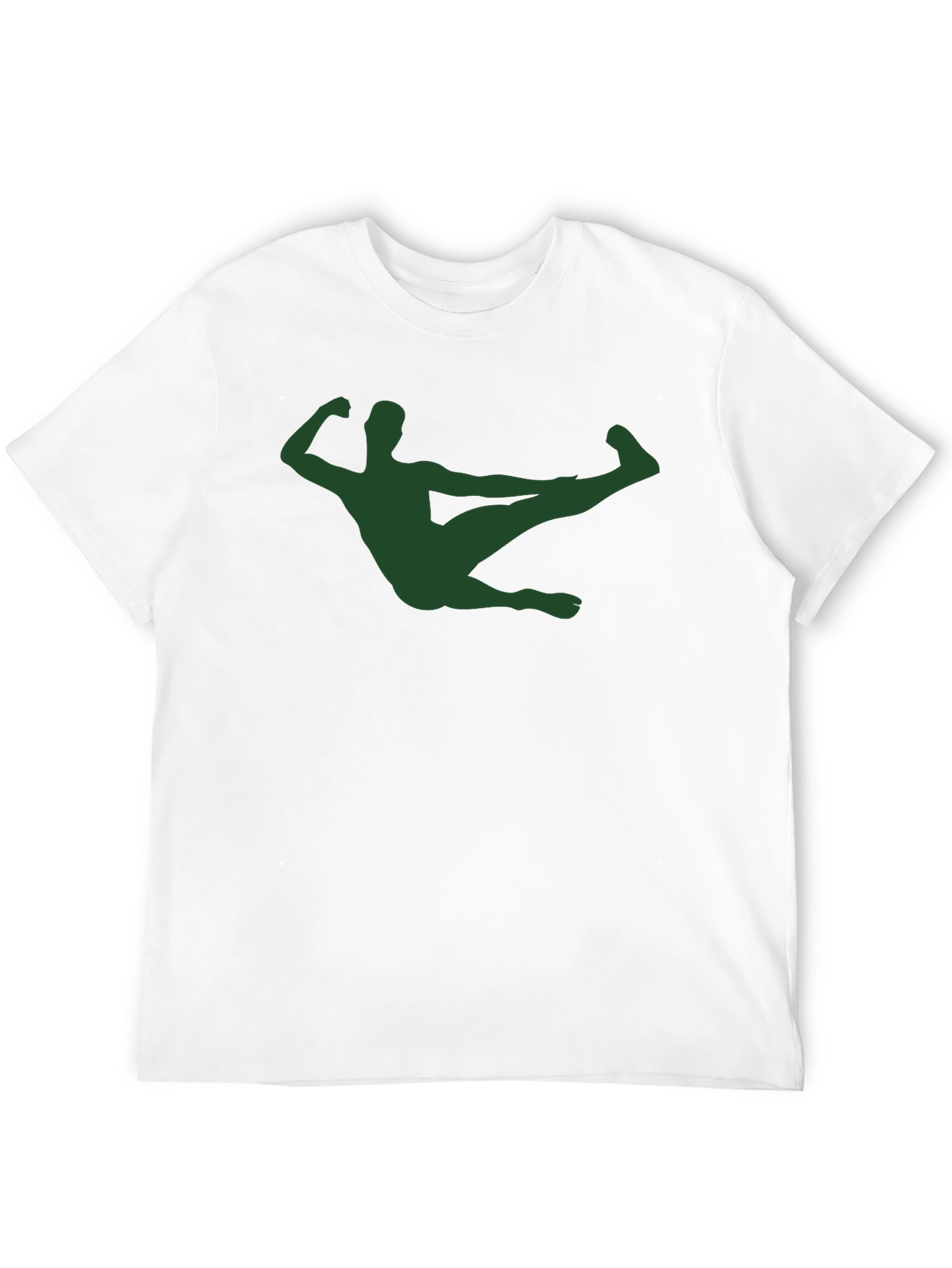 Unique Black T-shirt with Green Silhouette Design