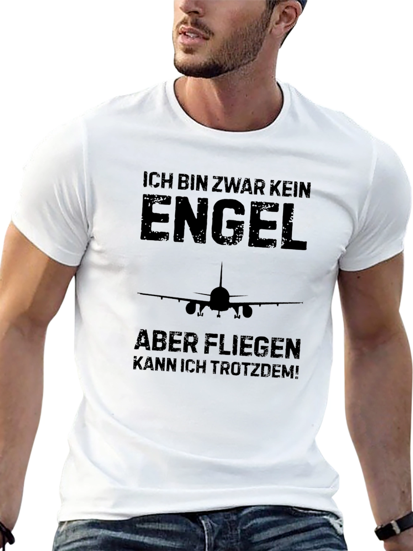 Ich Bin Zwar Kein Engel T-Shirt Funny Pilot Tee