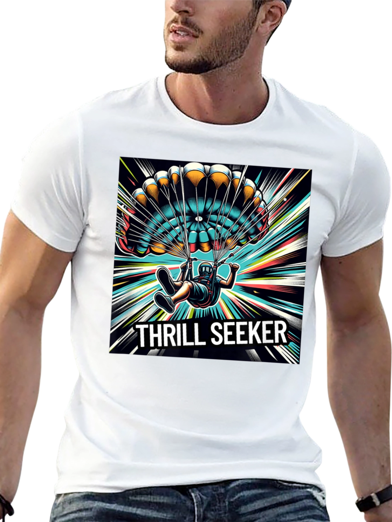 Thrill Seeker Graphic T-Shirt - Skydiving Adventure