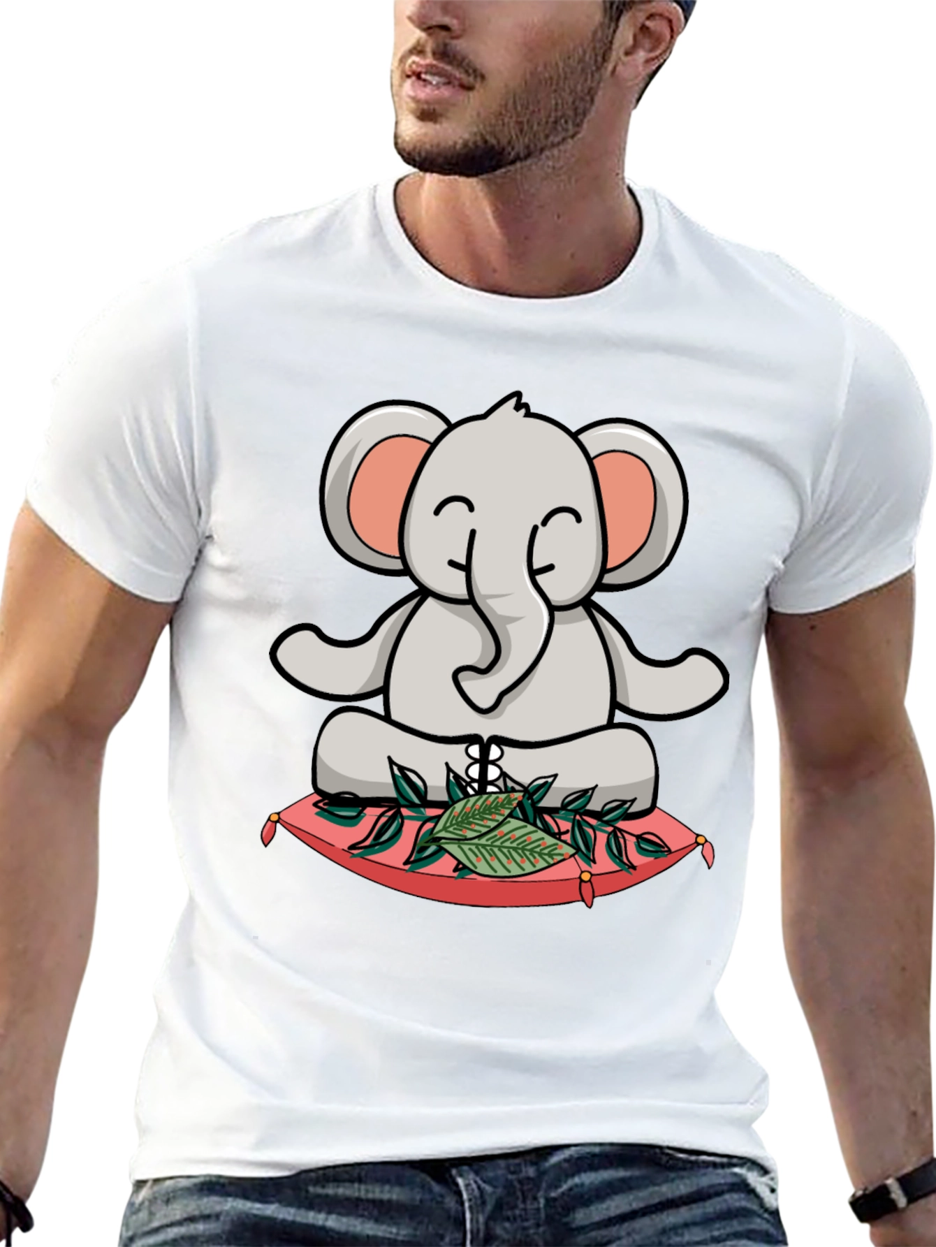 Meditating Elephant T-Shirt - Zen Animal Design