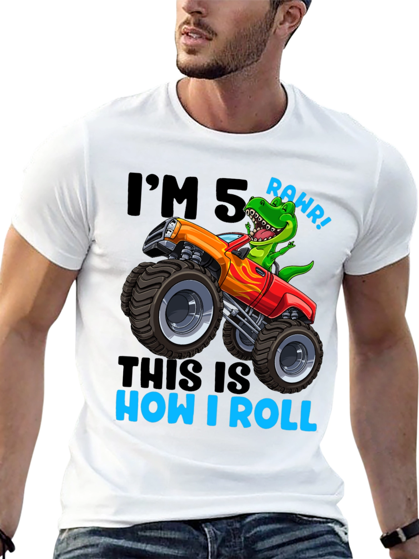 Im 5 Rawr Dinosaur Monster Truck Birthday T-Shirt
