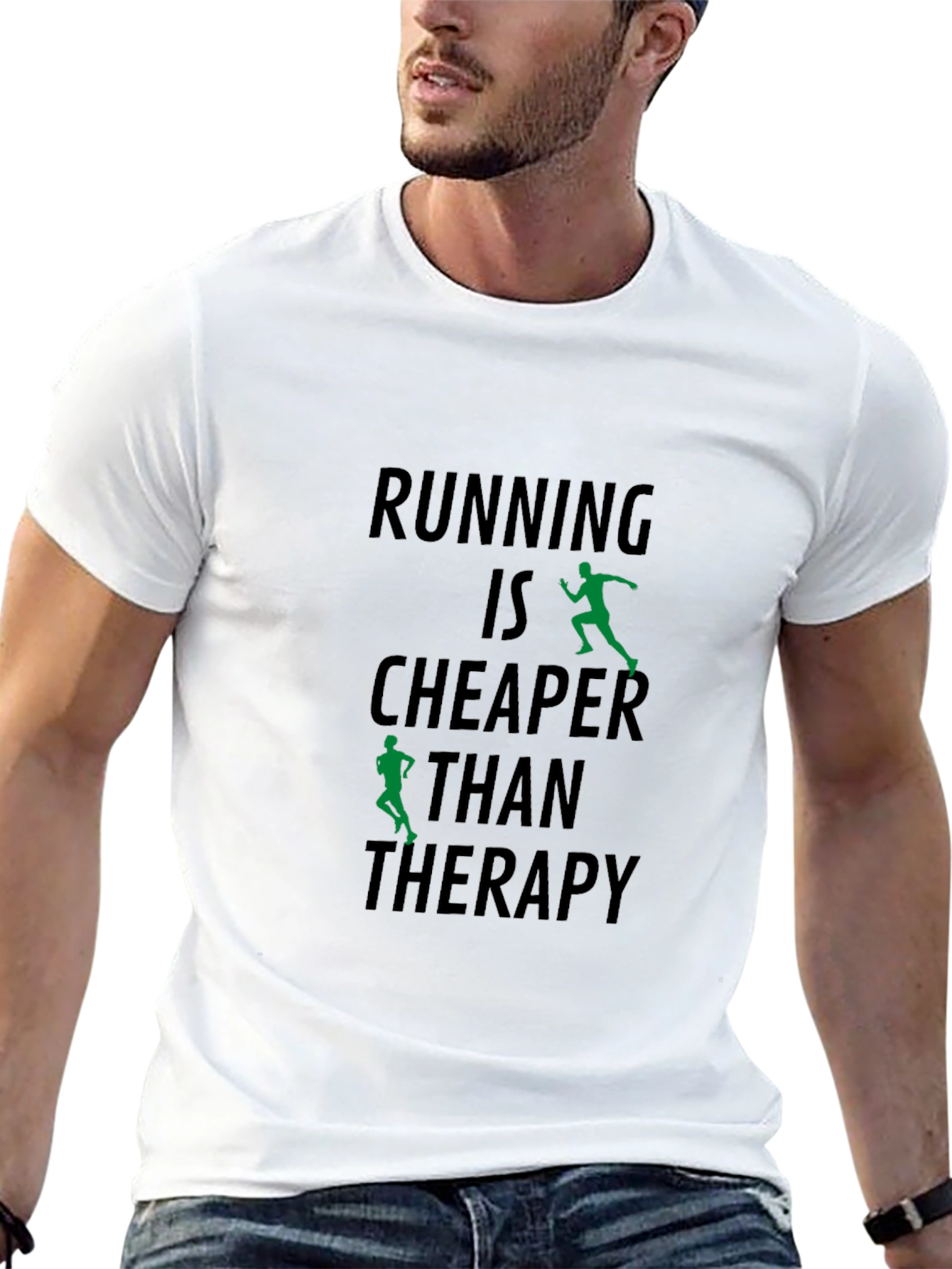 Running Is Cheaper Than Therapy Graphic T-Shirt