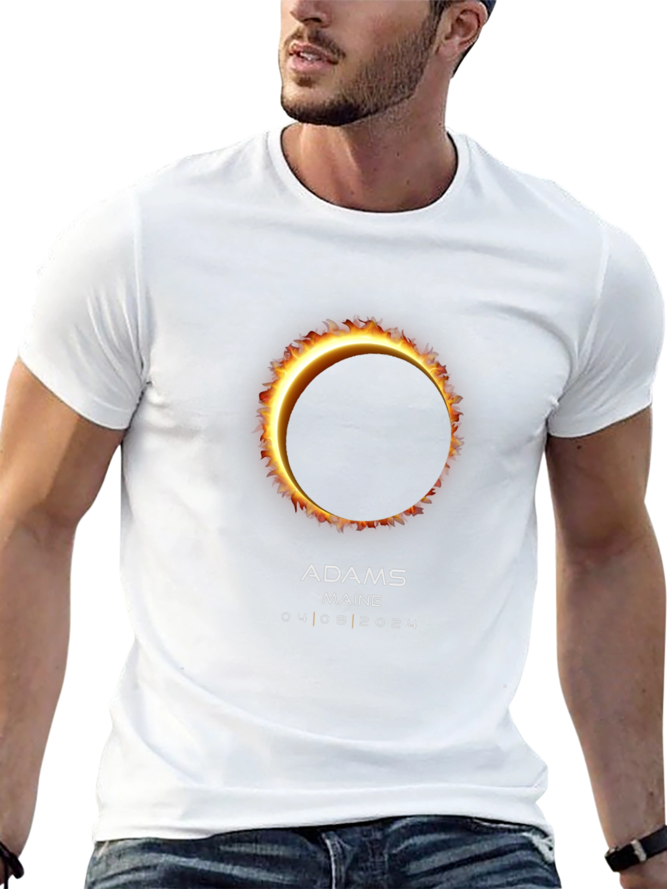 Solar Eclipse Adams Maine 04 08 2024 Black T-Shirt