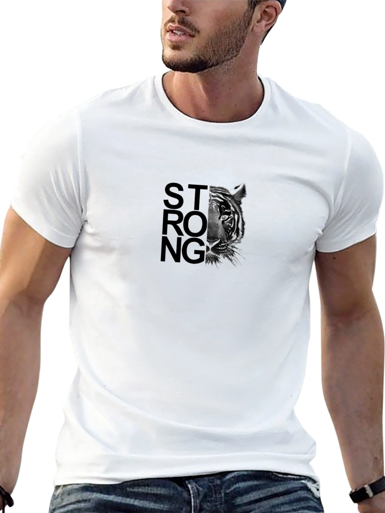 Strong Tiger Graphic Tee - Black