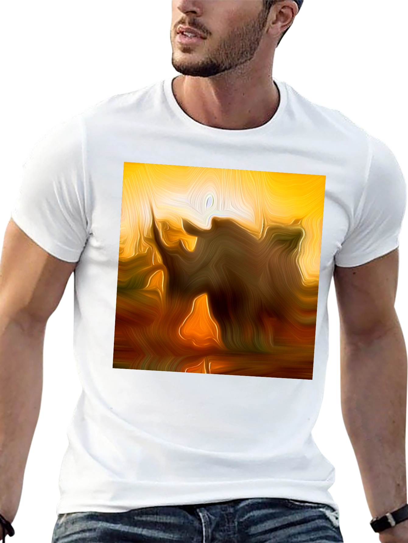 Abstract Graphic Print Black Casual T-Shirt