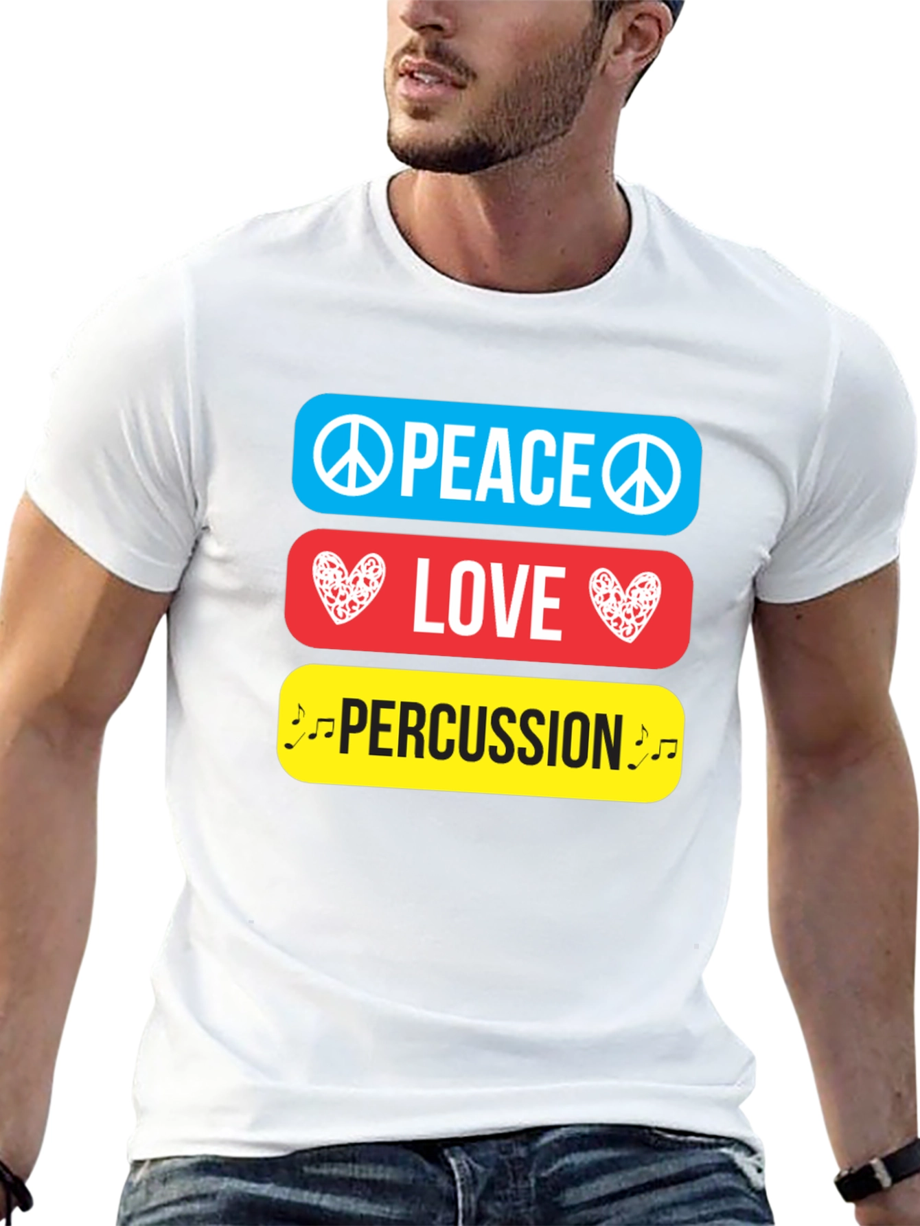 Peace Love Percussion Graphic T-Shirt