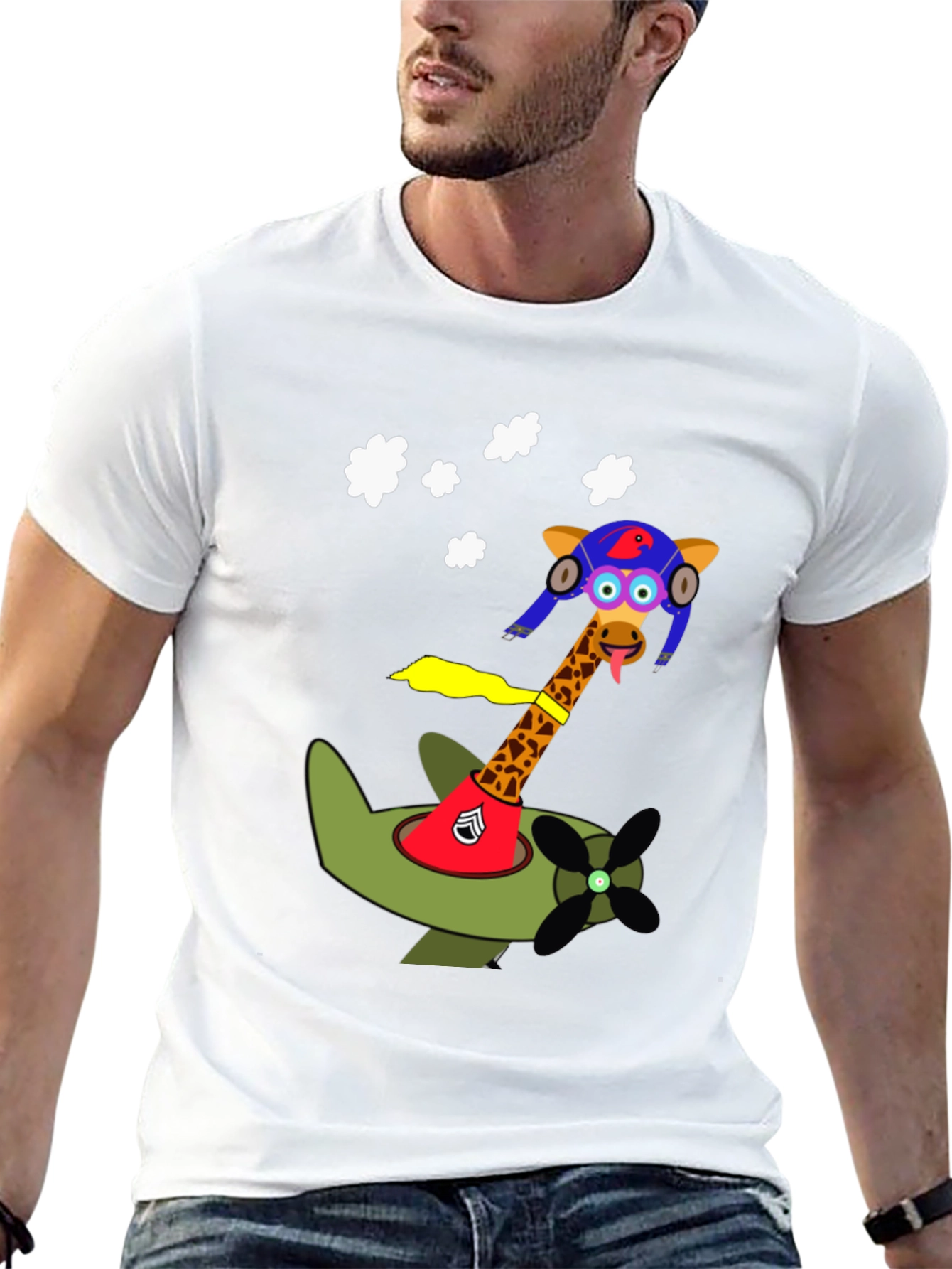 Giraffe Pilot T-Shirt - Fly High in Style!