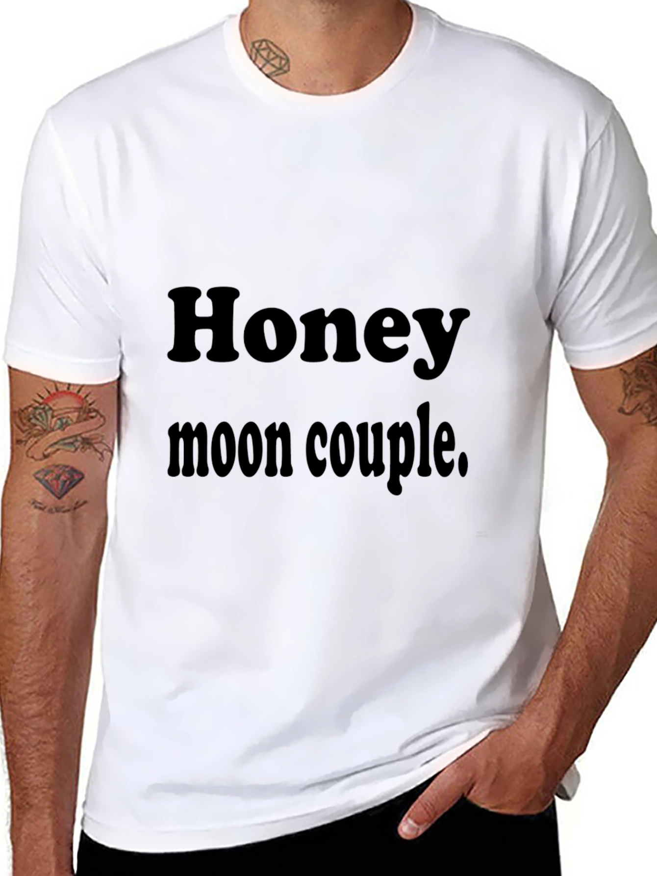 Honeymoon Couple Black T-Shirt