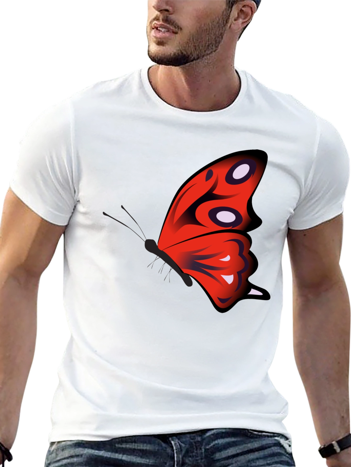 Butterfly Wing Graphic Black T-Shirt
