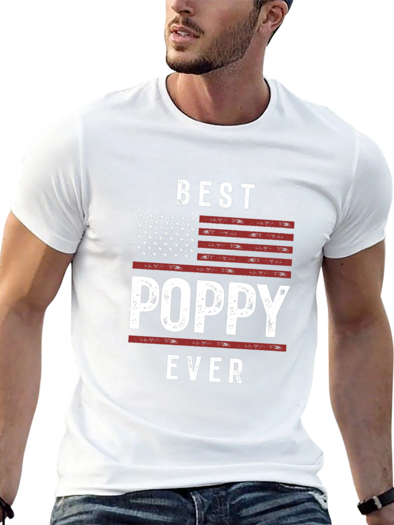 Best Poppy Ever American Flag Graphic Tee