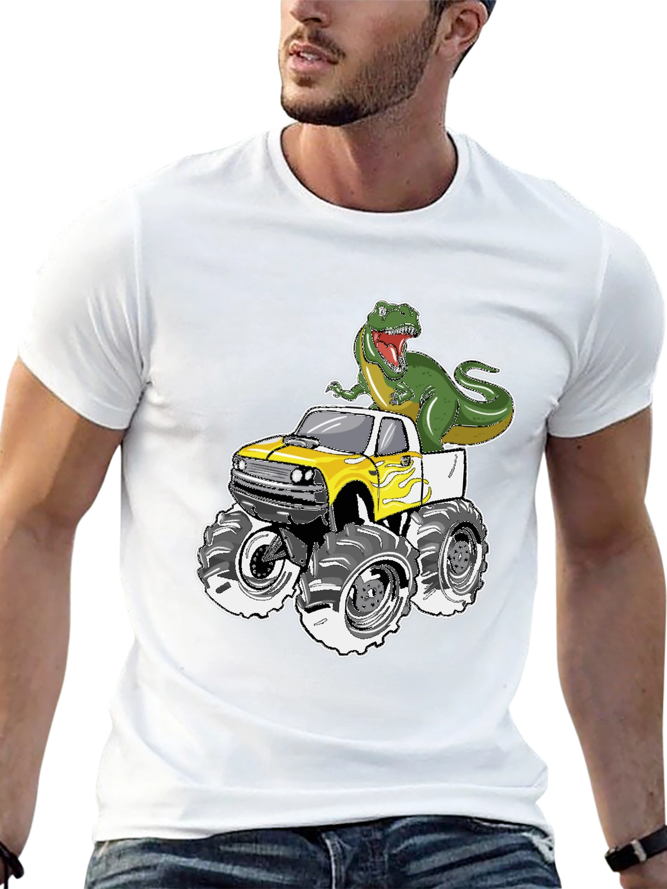 Dino Monster Truck T-Shirt - Roar into Fun!
