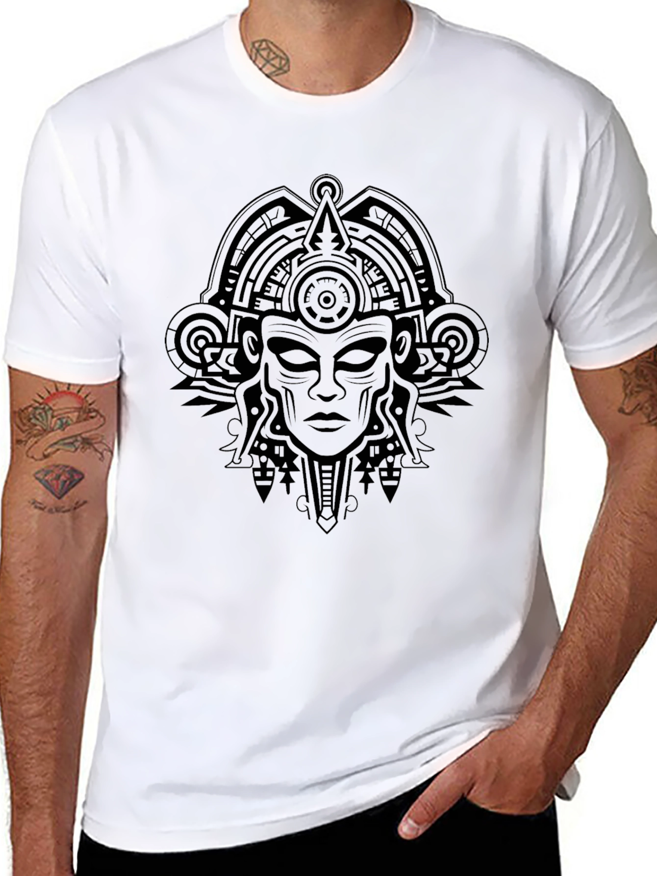 Black Aztec Graphic T-Shirt