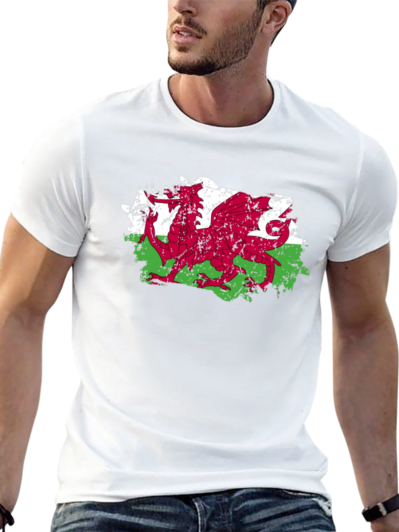 Welsh Dragon Flag Graphic Tee - Black
