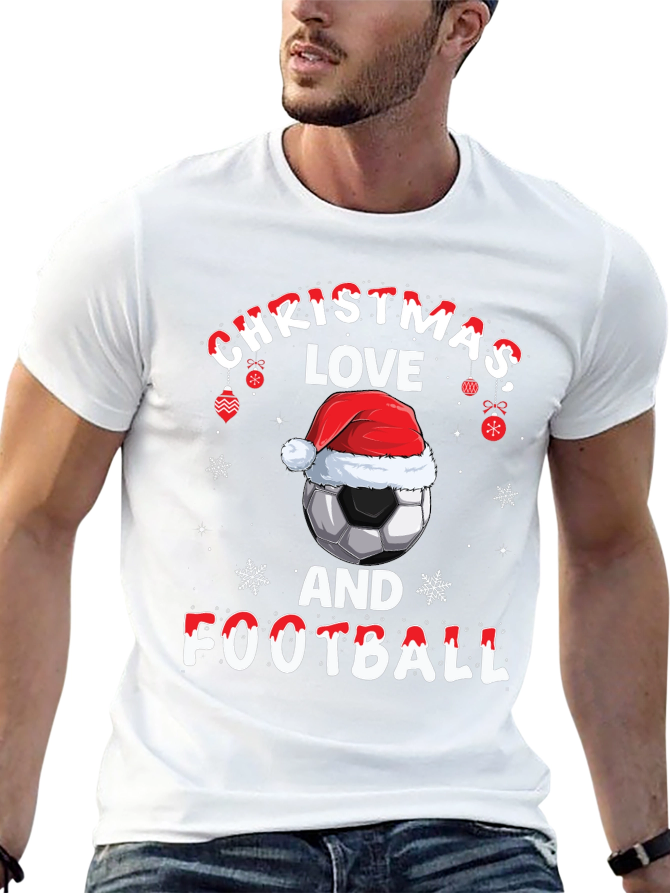Christmas Football T-Shirt - Holiday Soccer Tee