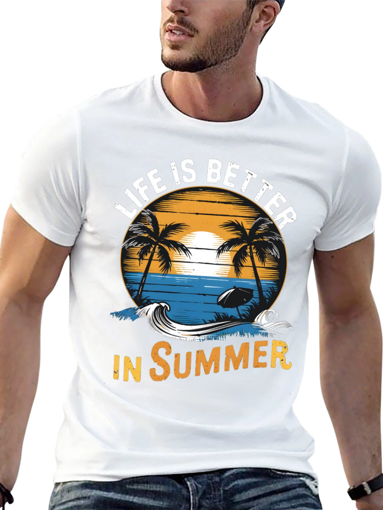 Life is Better in Summer Black Graphic Tee