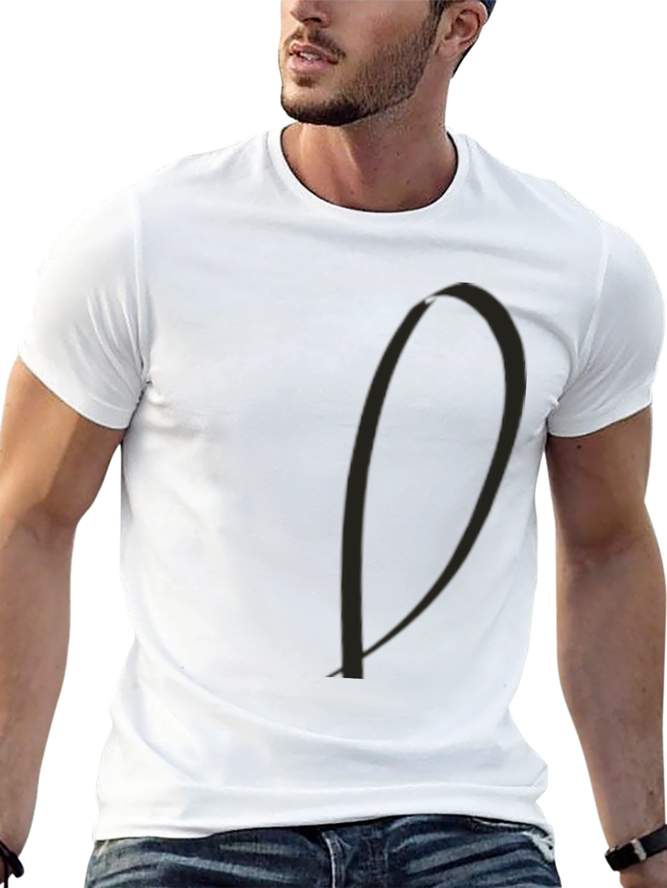 Minimalist Black Cotton Blend T-Shirt Casual Wear