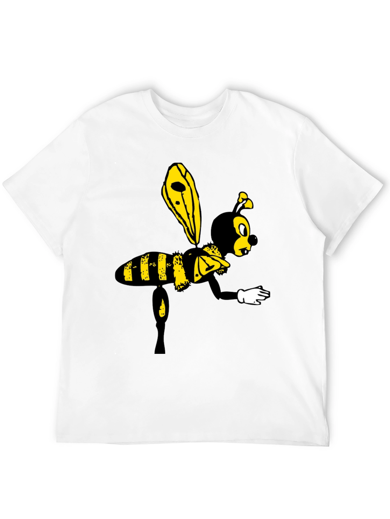 Cartoon Bee Graphic Black T-Shirt