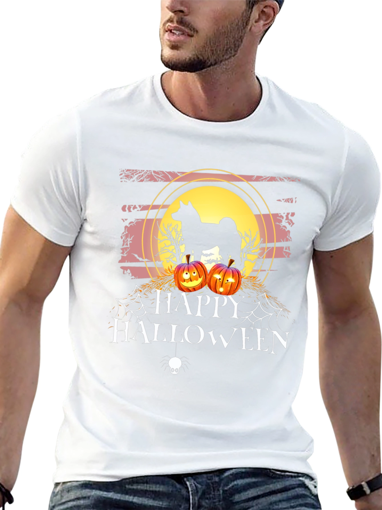 Happy Halloween Dog Silhouette T-Shirt