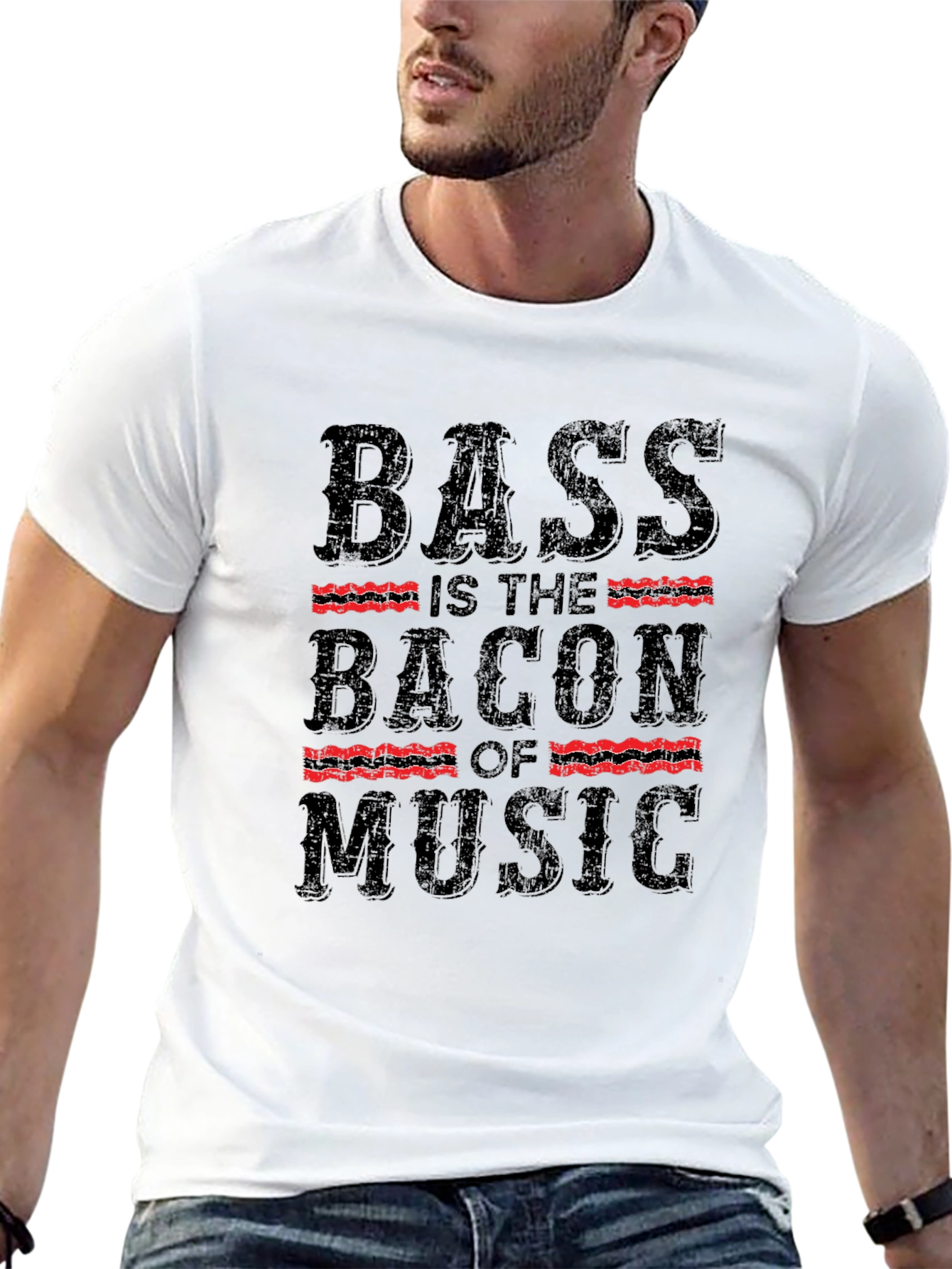 Bass is the Bacon of Music Black T-Shirt