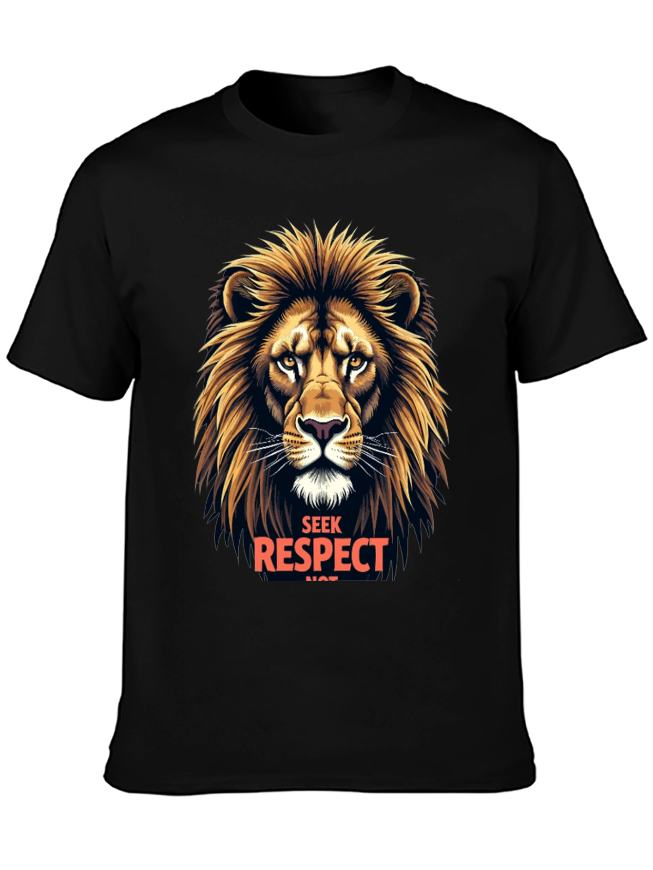 Seek Respect Lion Graphic T-Shirt