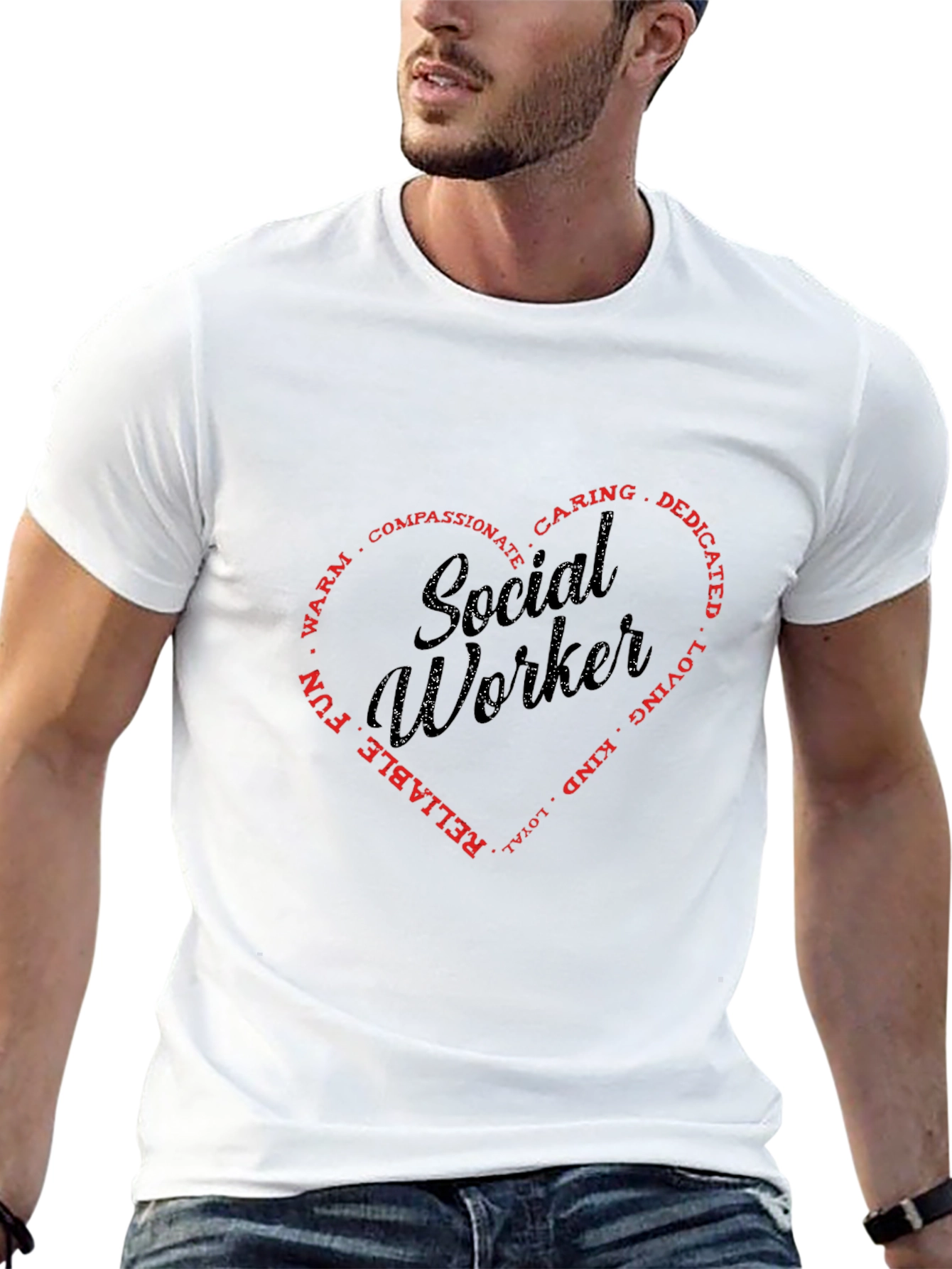 Social Worker Heart Graphic Tee