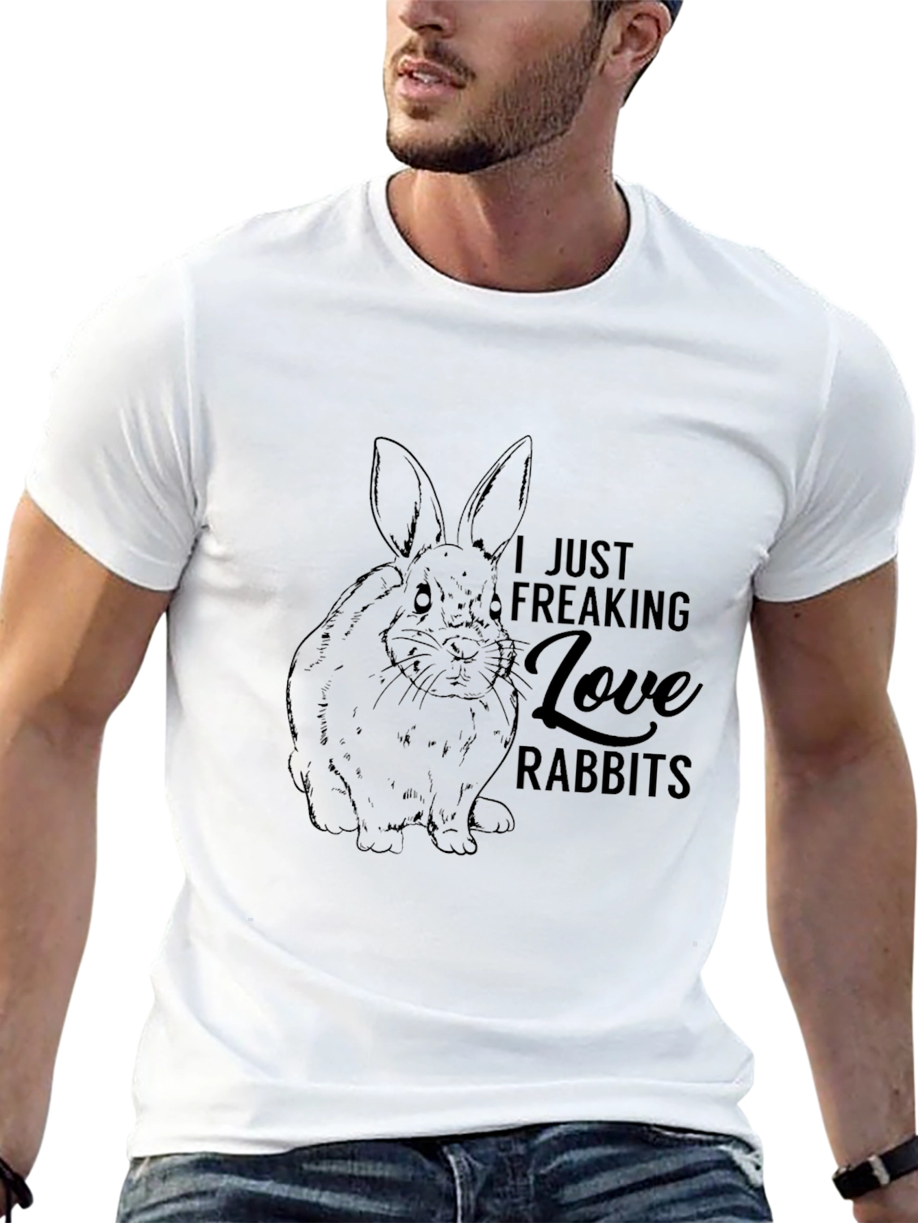 I Just Freaking Love Rabbits Black T-Shirt