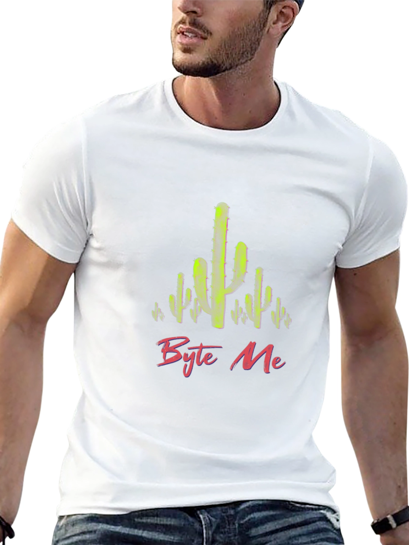 Byte Me Cactus Graphic T-Shirt