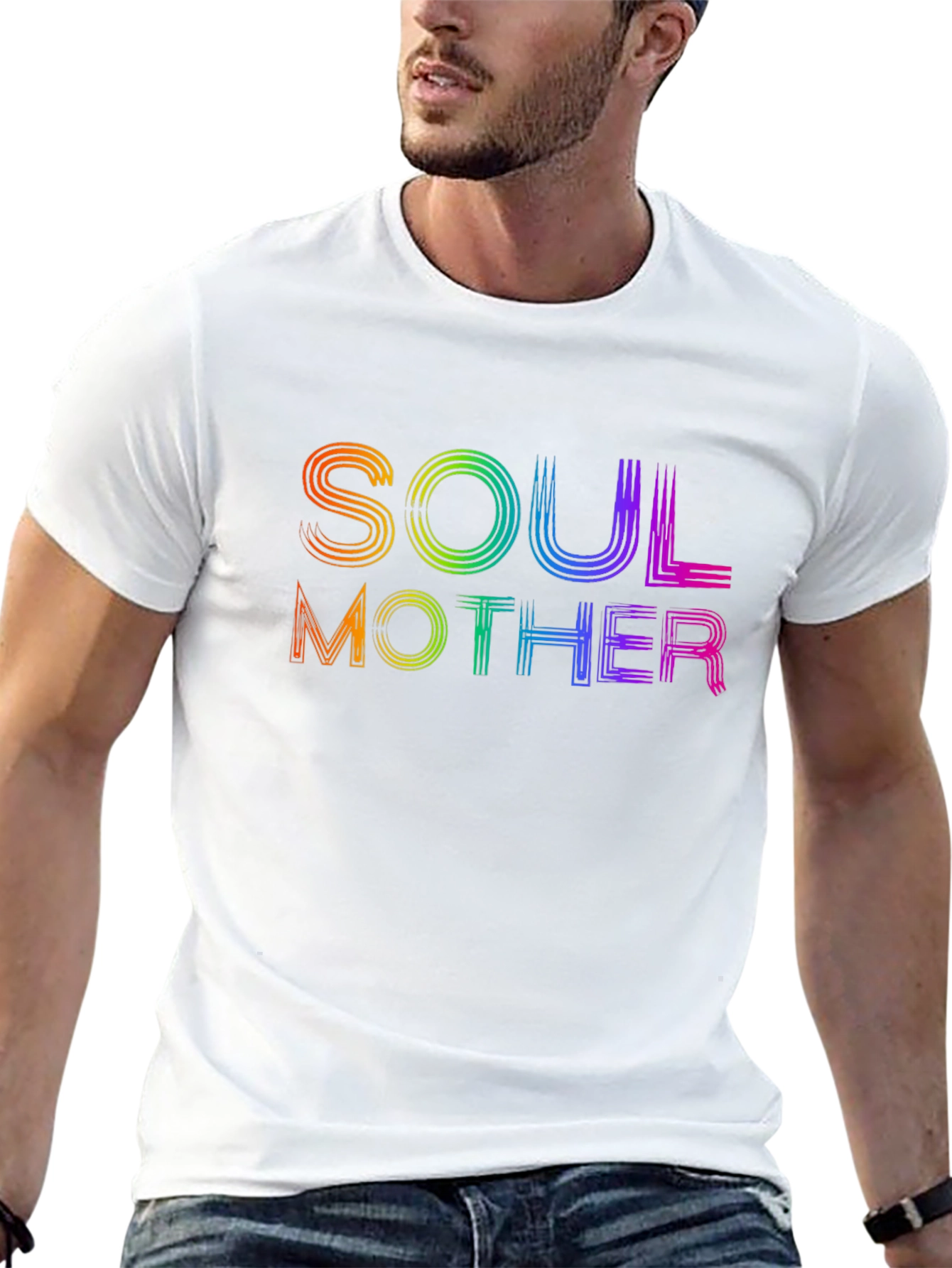 Soul Mother Rainbow Graphic T-Shirt - Black
