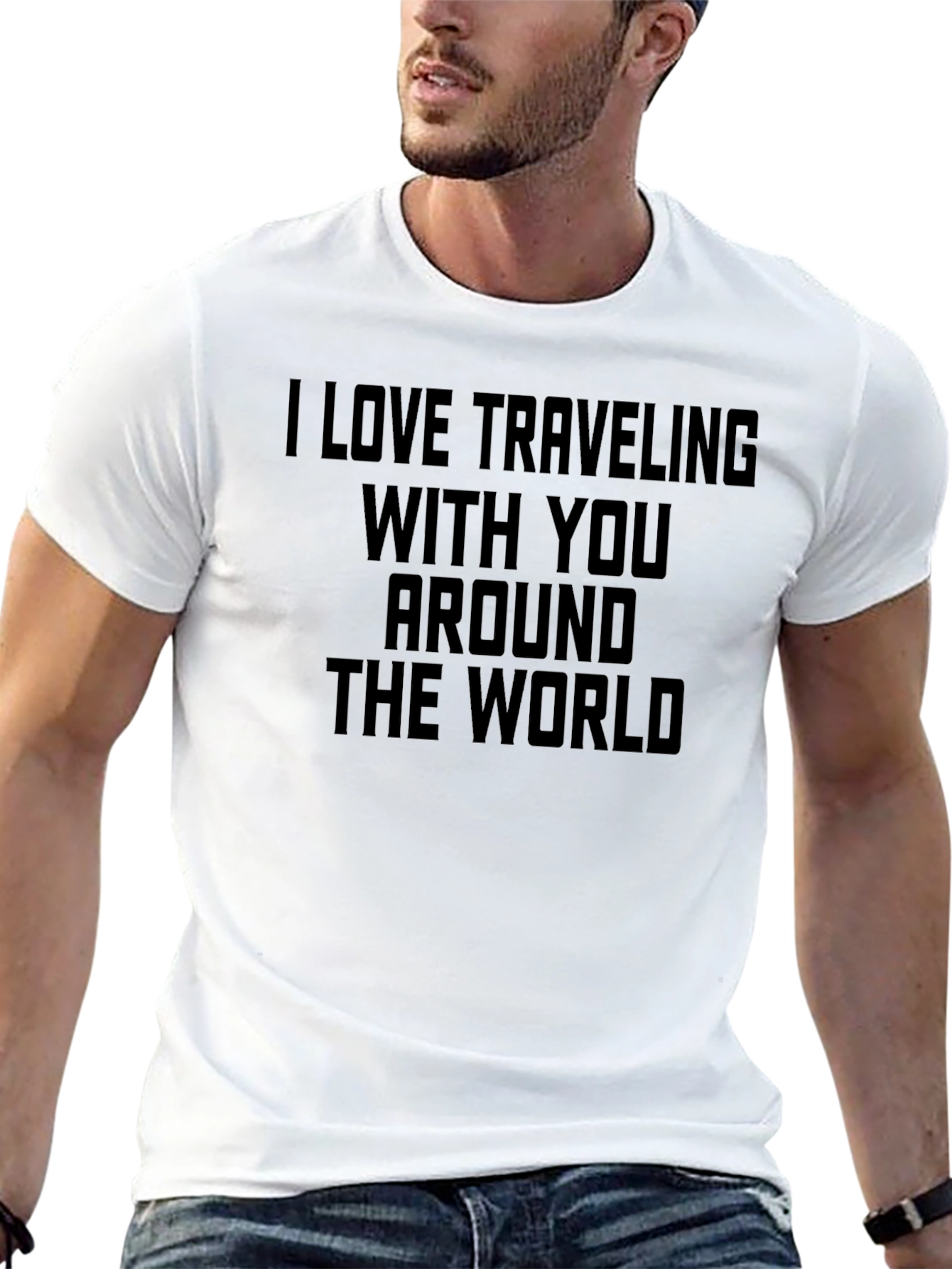 Travel Lover Black T-Shirt: Around The World