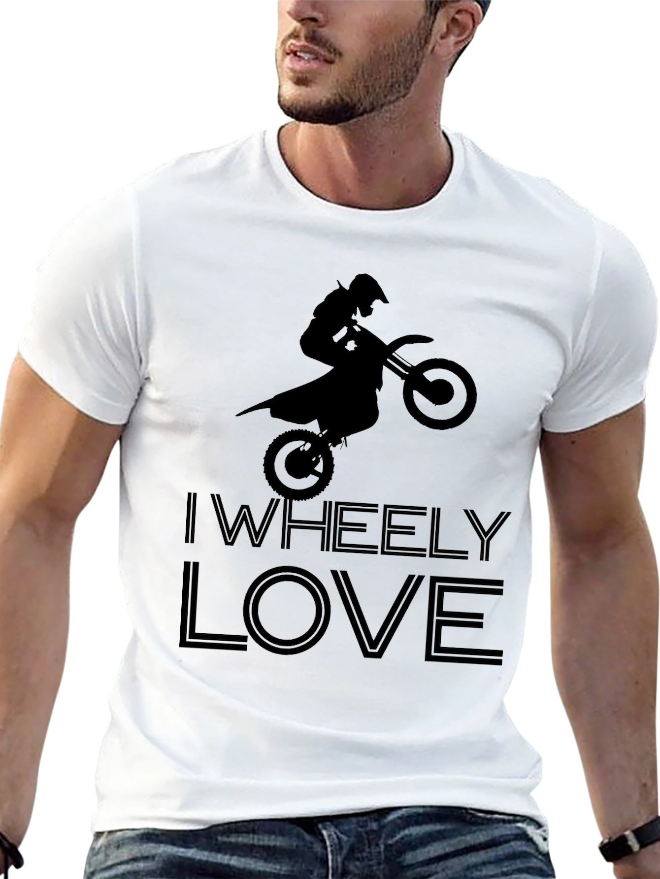 I WHEELY LOVE - Black Graphic T-Shirt