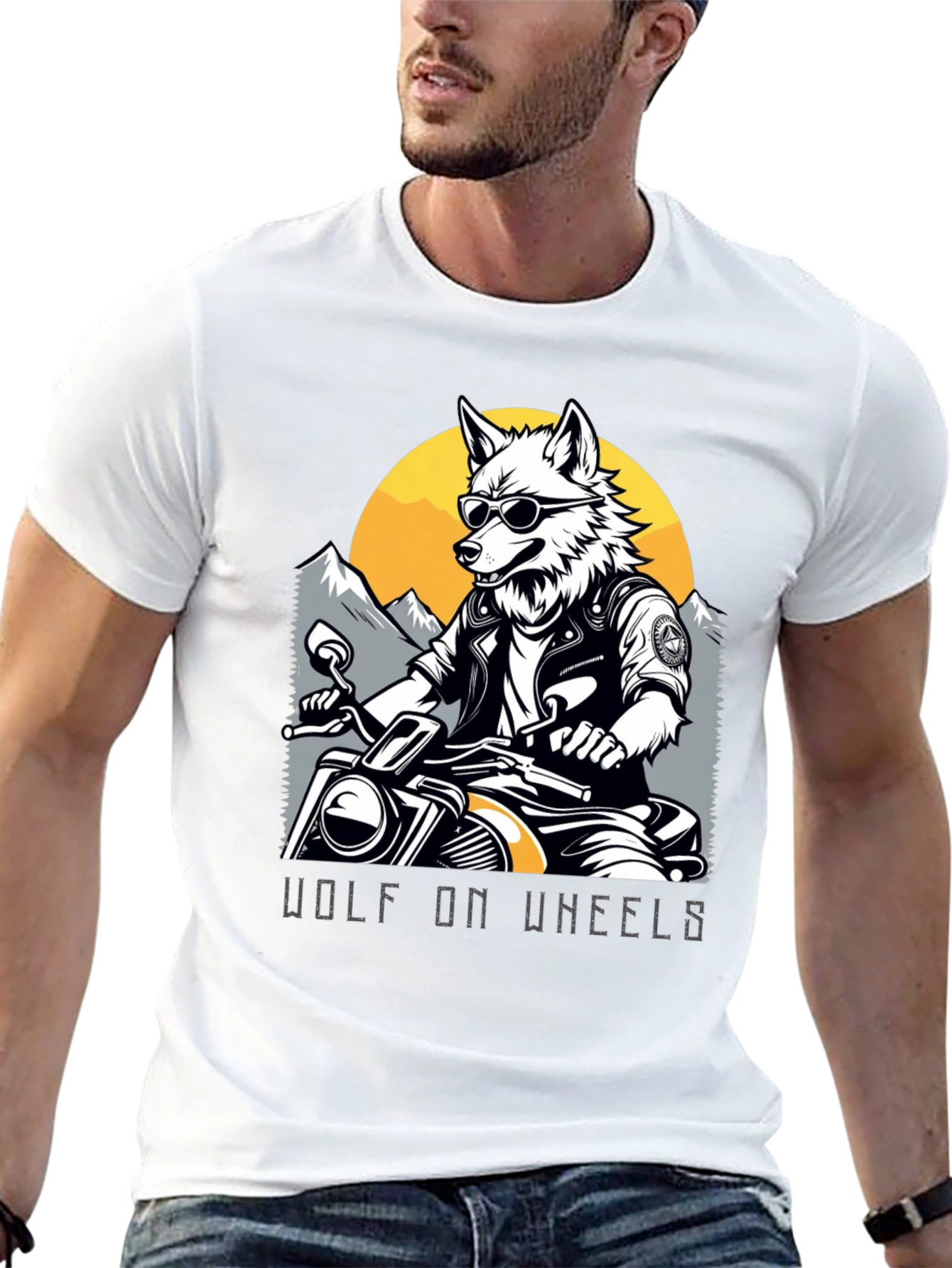 Wolf on Wheels Graphic T-Shirt