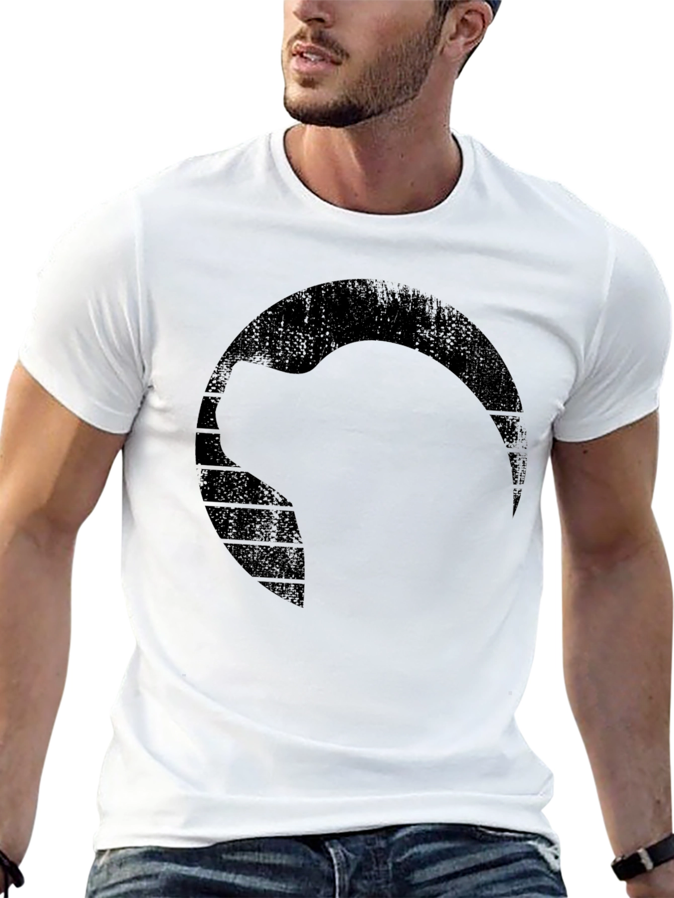 Mens Black Graphic Print T-Shirt