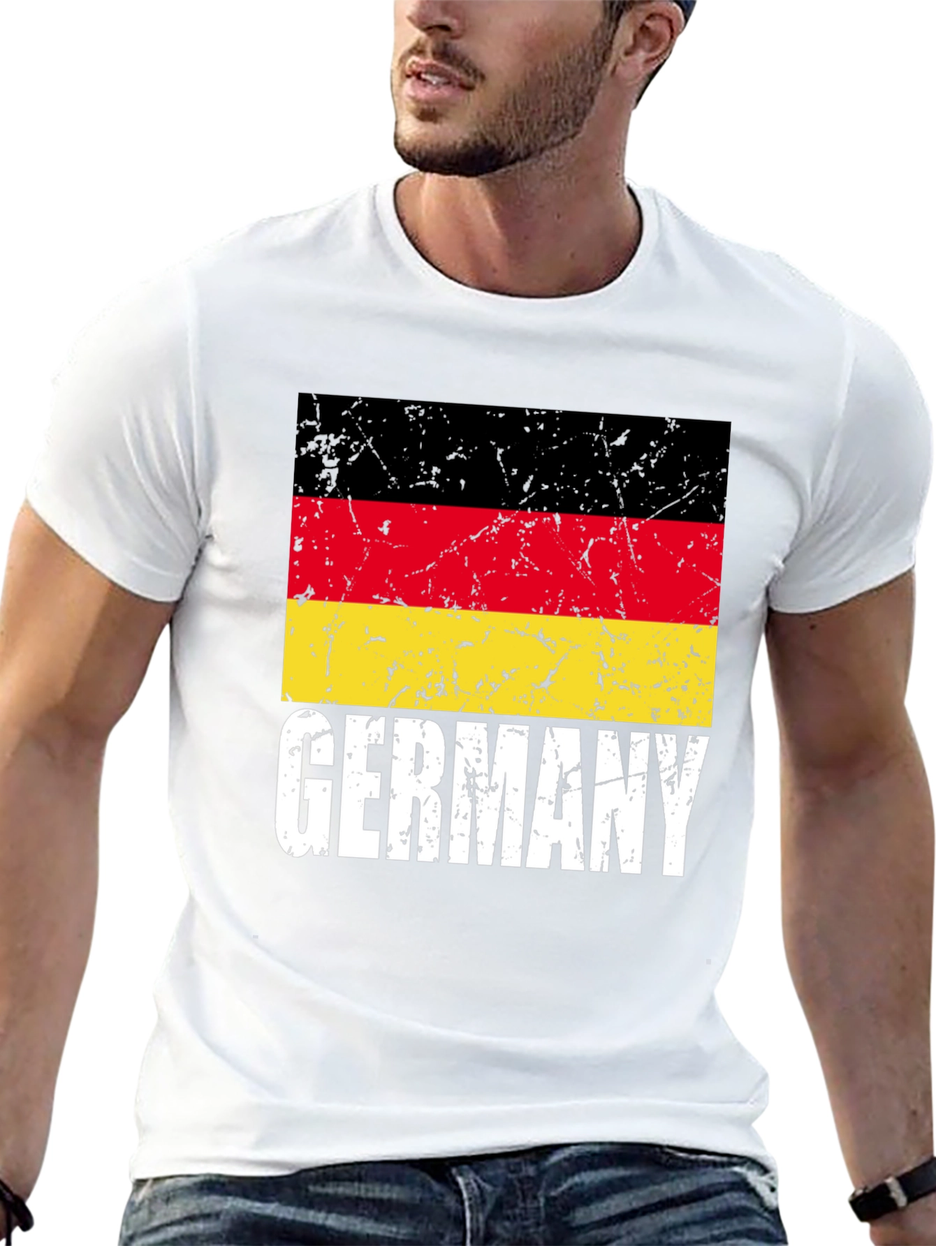 Germany Flag Graphic Tee - Black Cotton T-Shirt