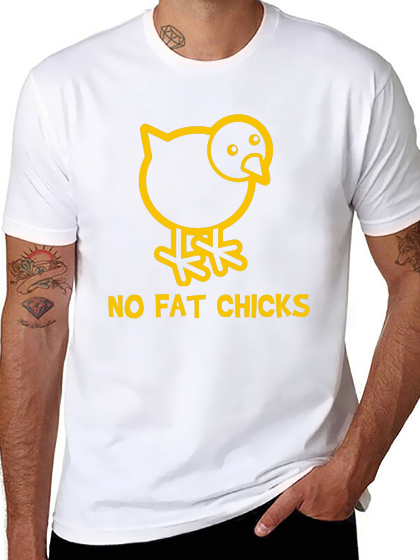 No Fat Chicks T-Shirt - Funny Graphic Tee