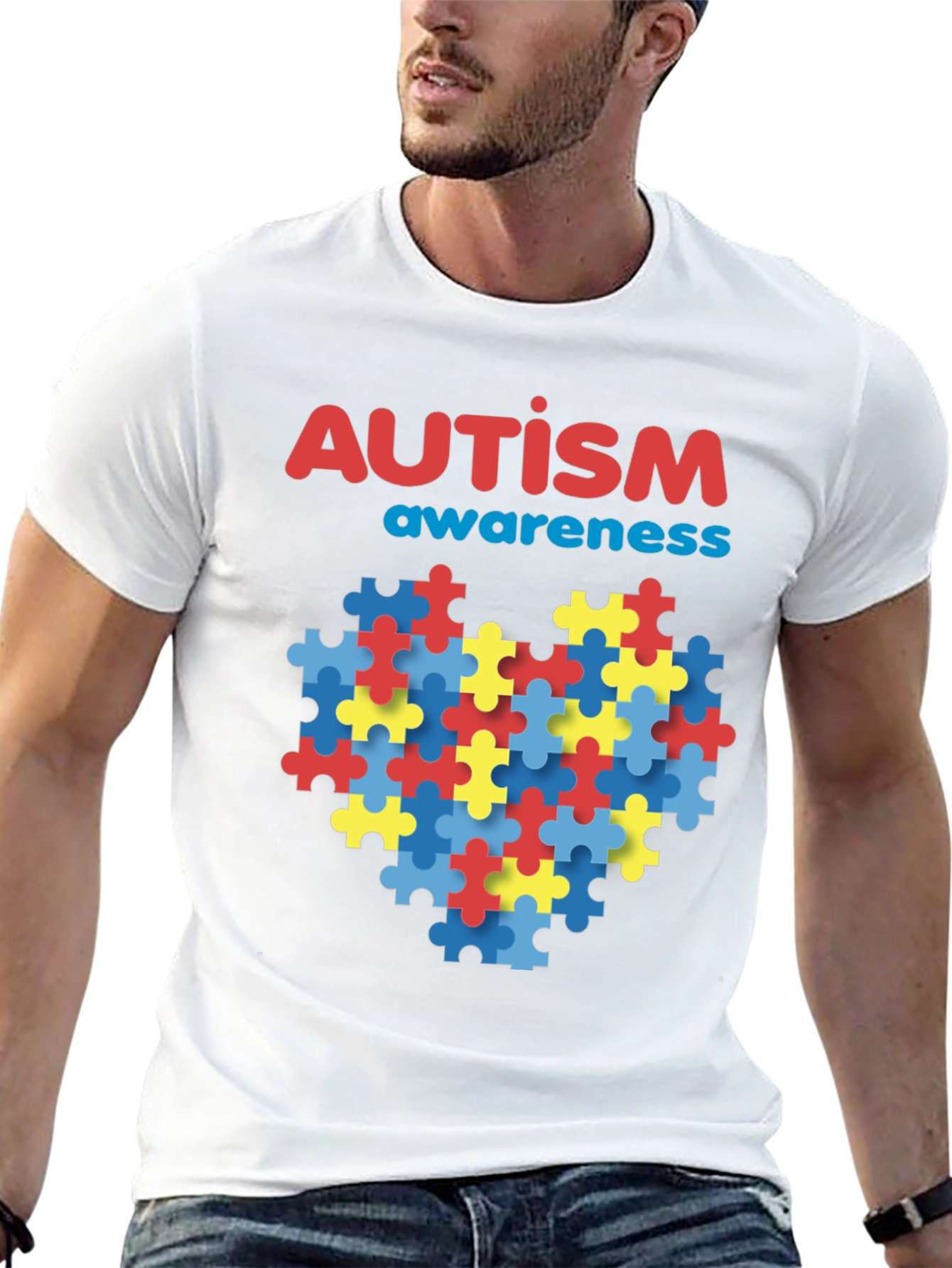 Autism Awareness Puzzle Heart Graphic Tee