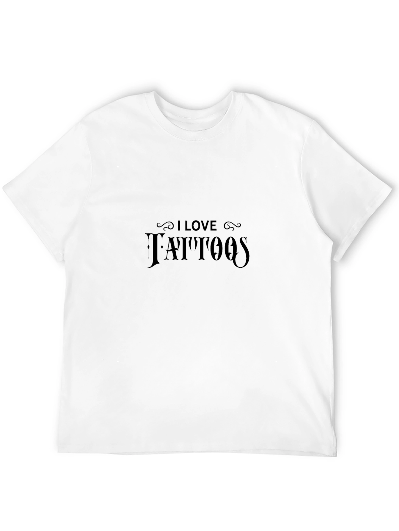 I Love Tattoos Black Cotton Tee Shirt