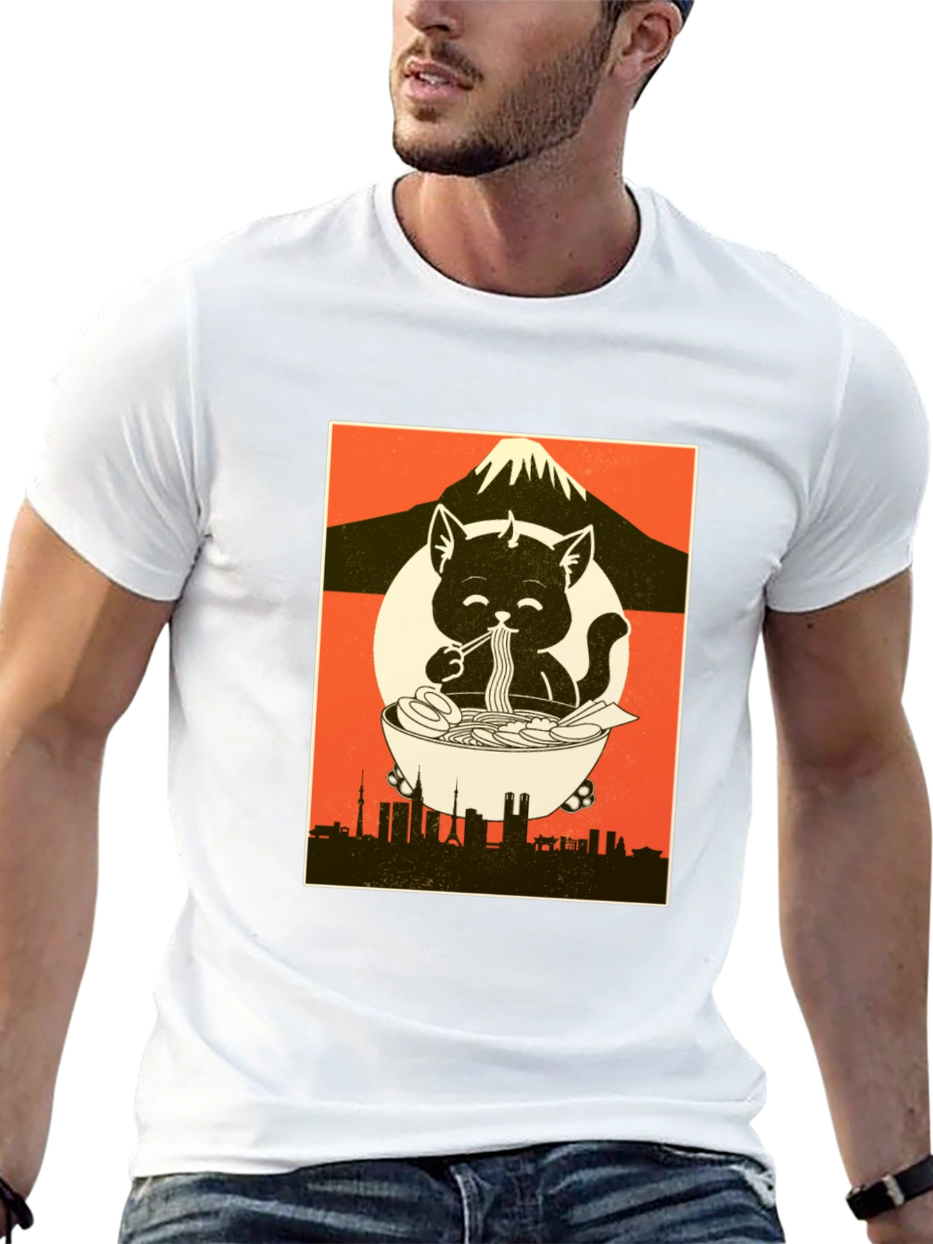 Ramen Cat Graphic Tee - Comfort & Style